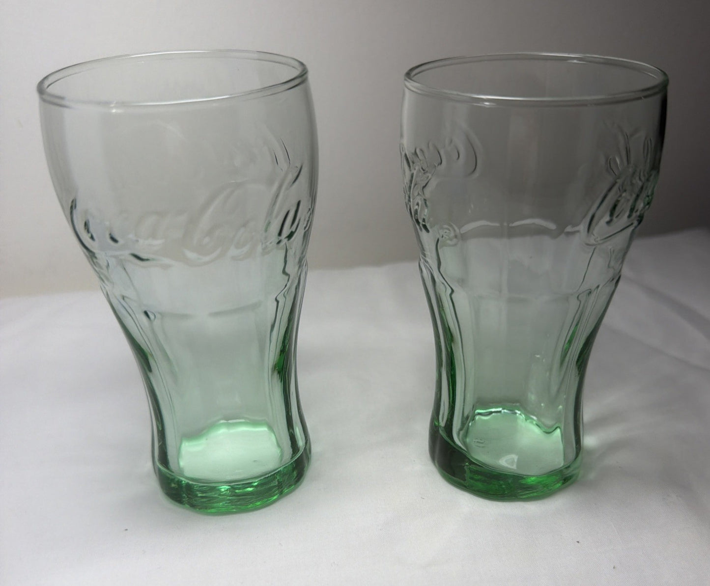 Libbey Green Coca Cola Coke Shot Glasses Set of 2 Vintage Glass