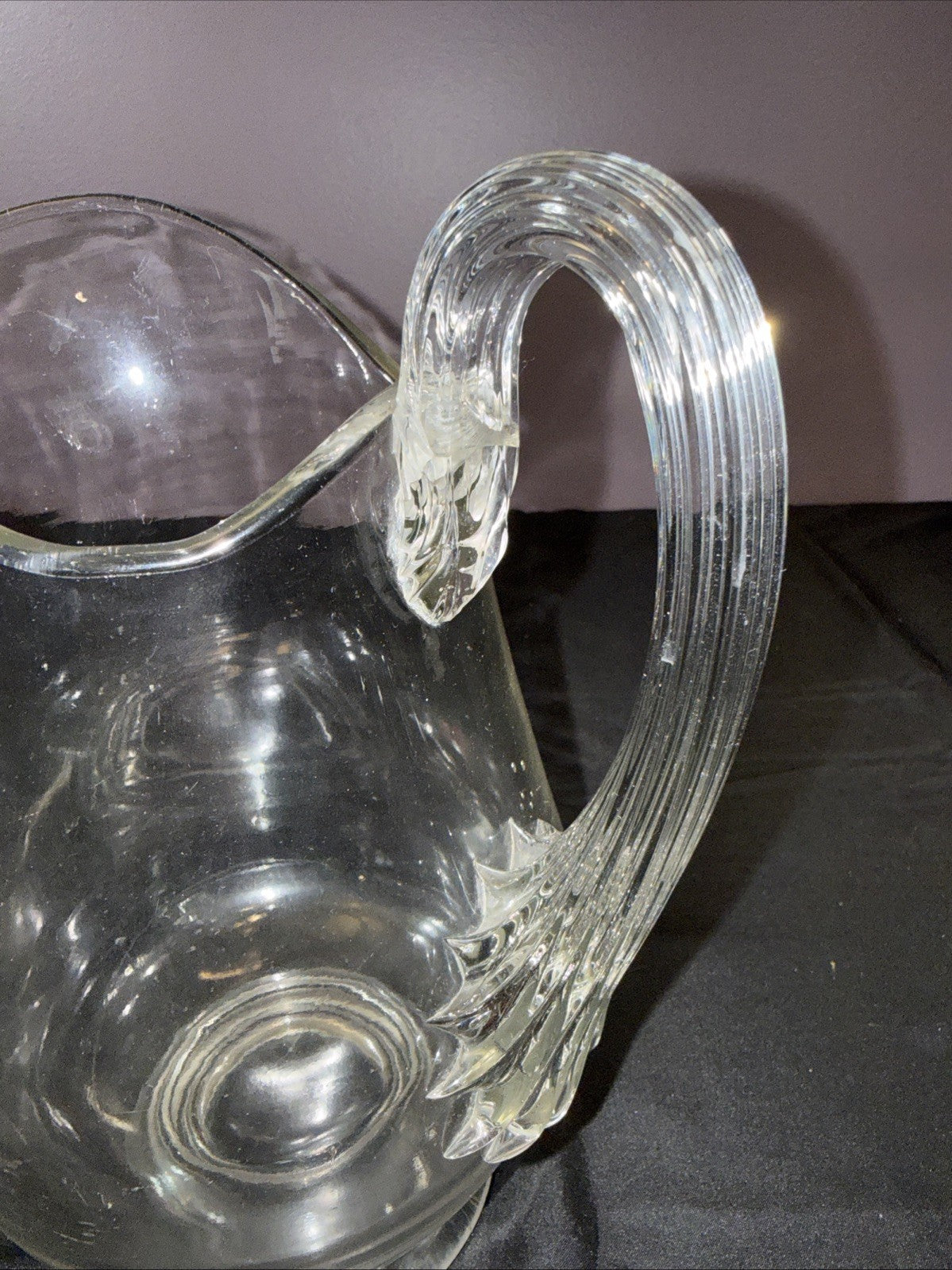 Vintage Imperial Glass Candlewick Clear 16 oz Pitcher 9.5" Tall