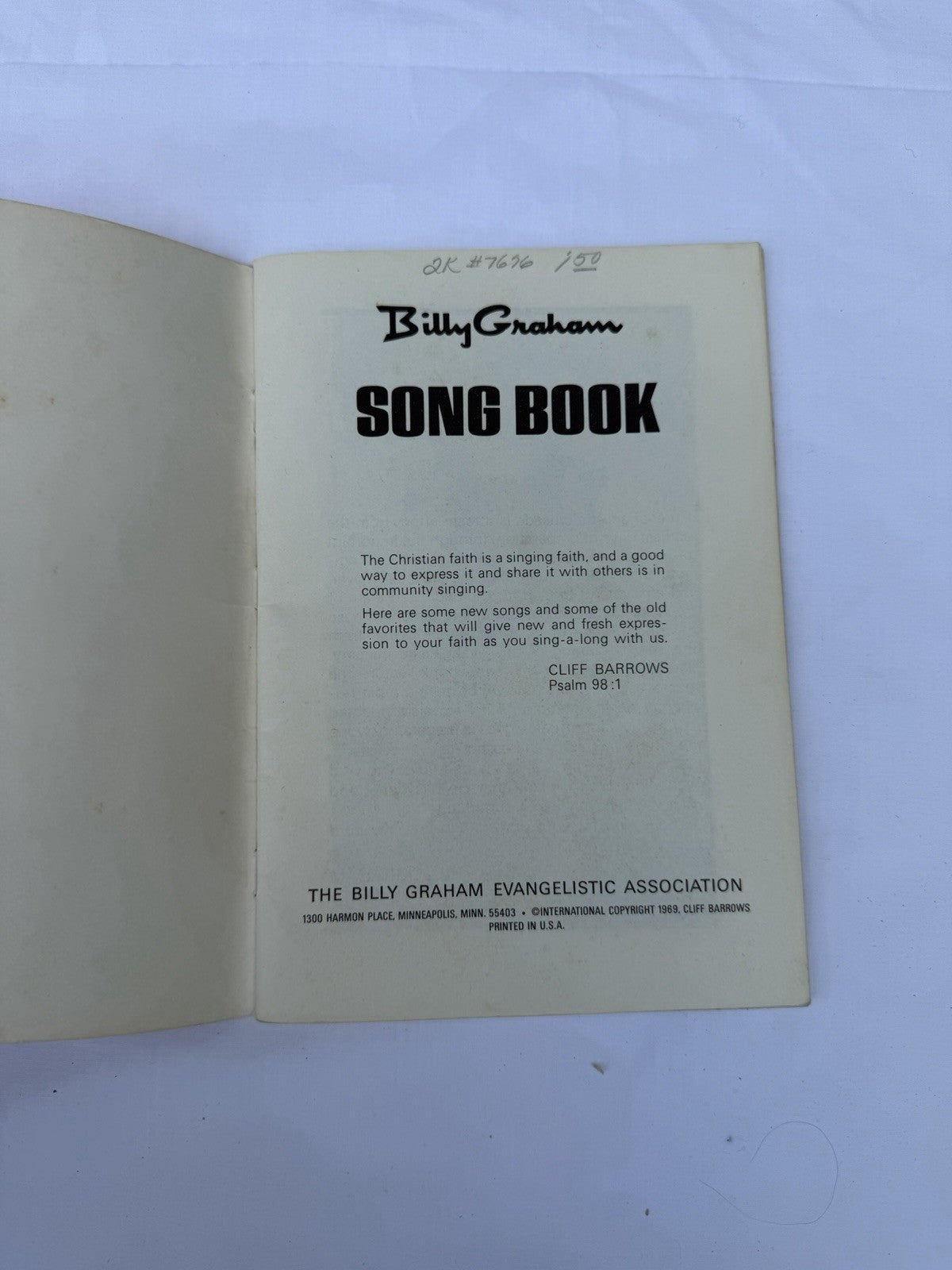 Vintage Renfro Valley Hymn Book Lot Billy Graham Crusade Songs