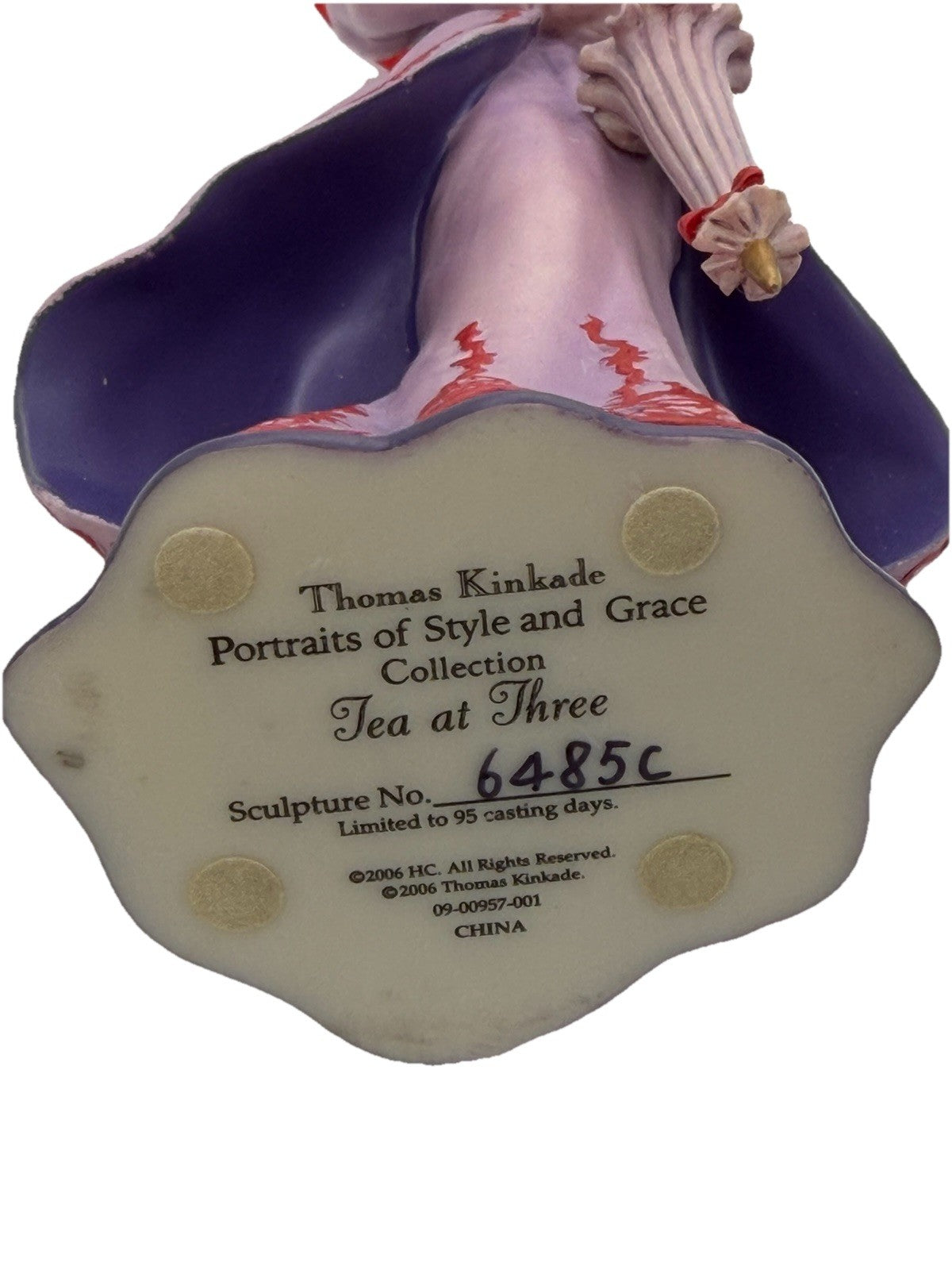 Thomas Kinkade Portraits of Style & Grace Tea At Three Doll Figurine 2006