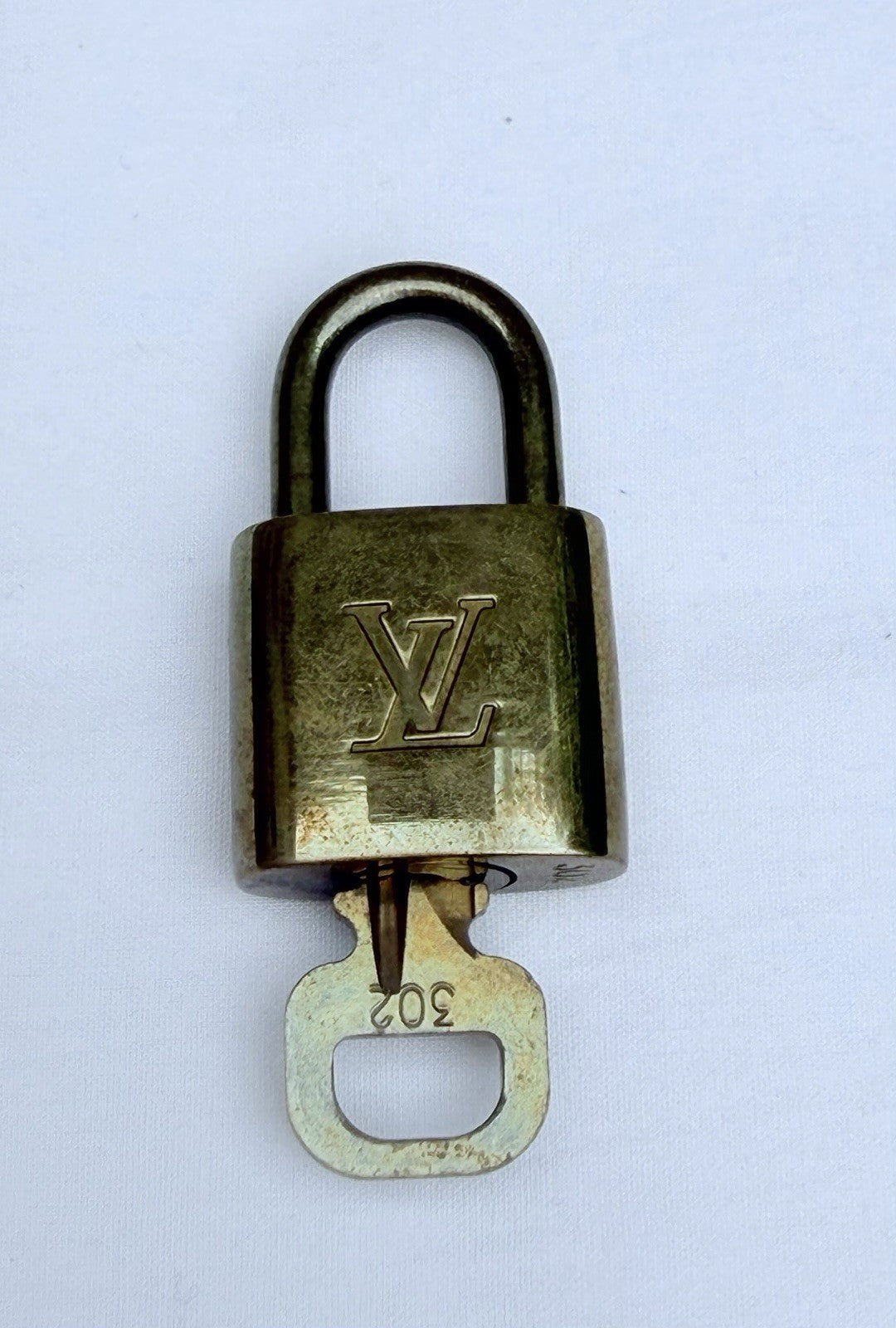 Louis Vuitton Brass Padlock with Key Lock Number 302 Made in France