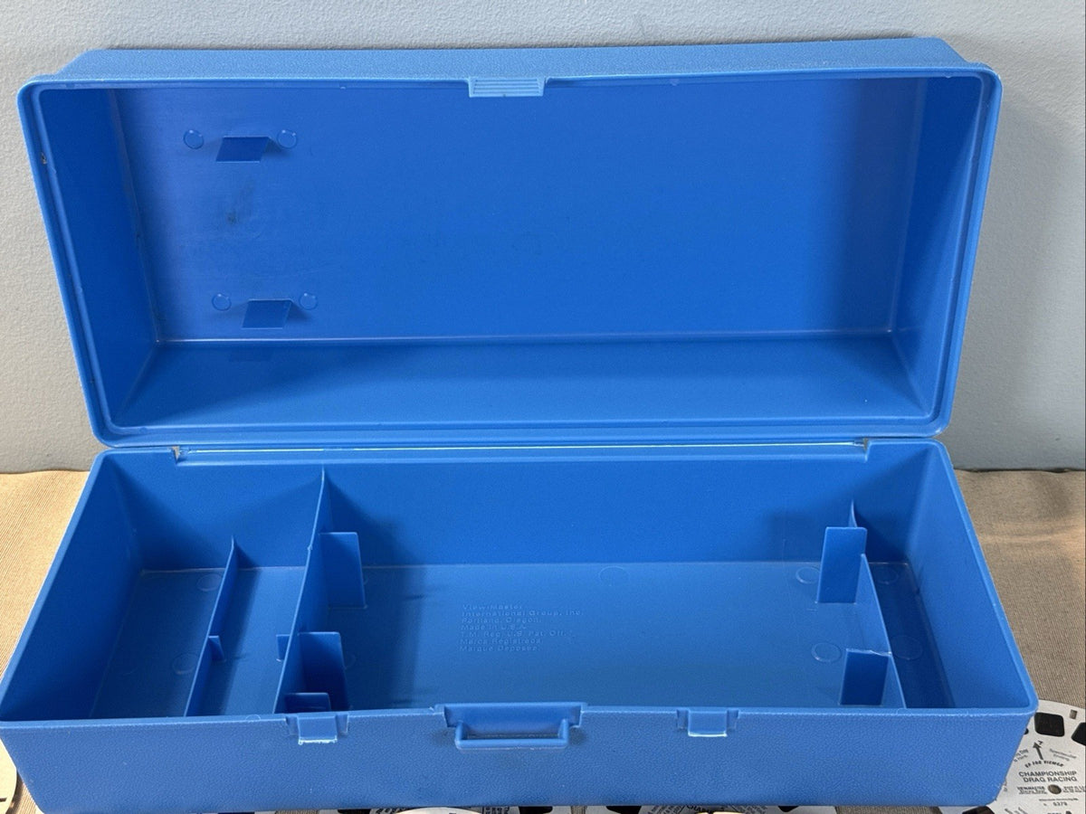 Vintage View Master Blue Collector’s Case 3 Red View Master 3D & 39 Reels