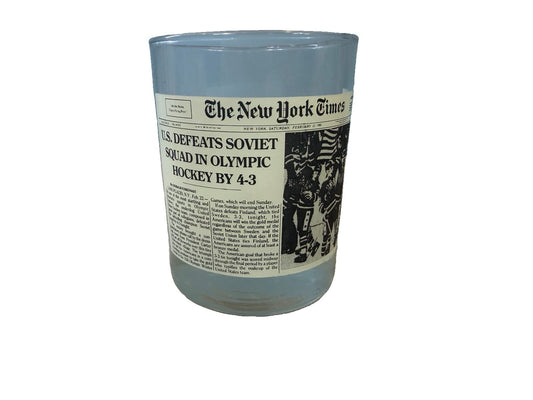 Vintage Wendys Miracle on Ice Glass 1980 Olympic Hockey NY Times Headline Cup