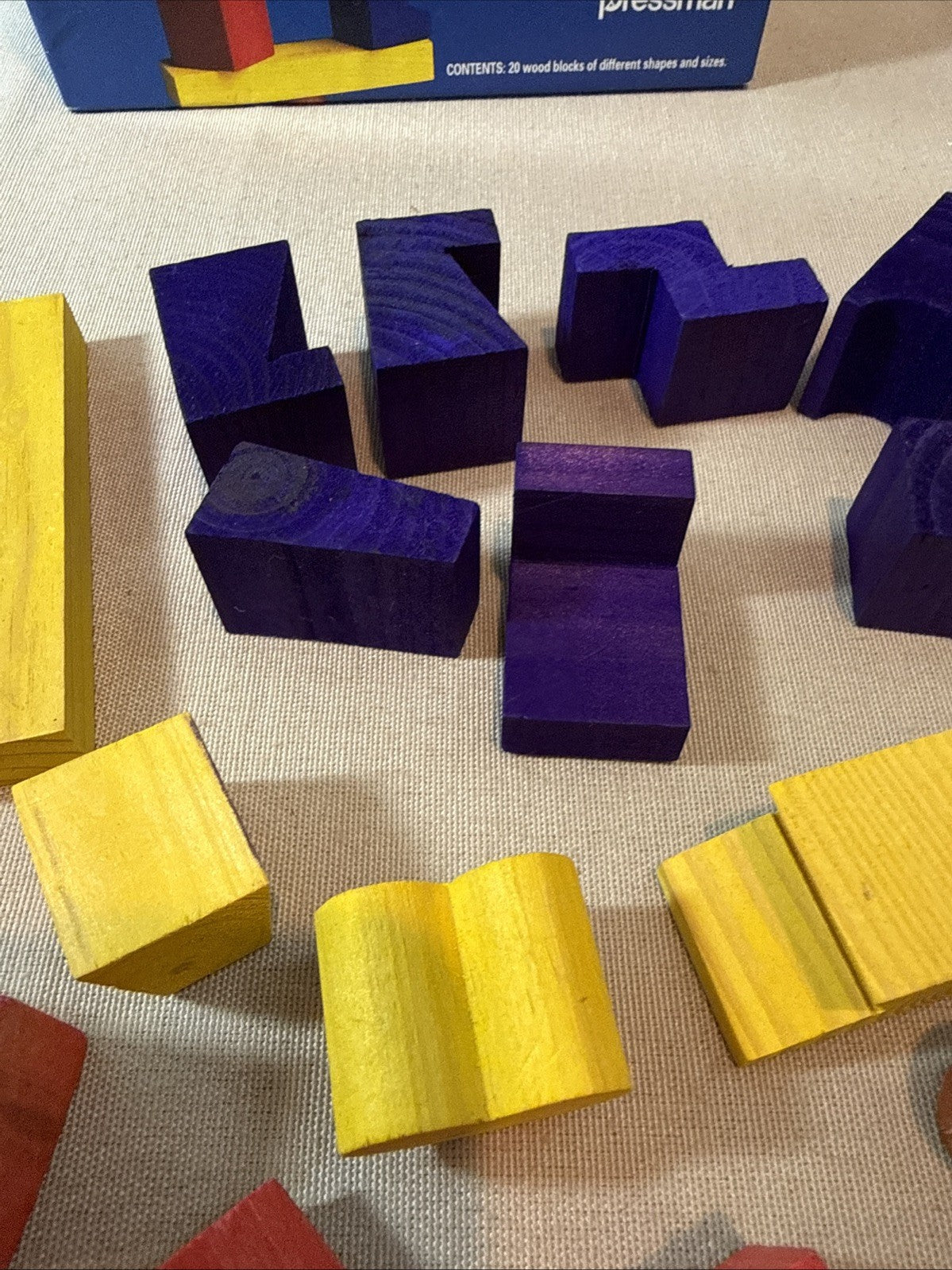 Vintage 1992 Pressman Blockhead Game Complete Wooden Blocks Original Box