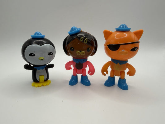 3 Octonauts Action Figures Captain Barnacles Kwazii Peso Toy Collectibles Lot