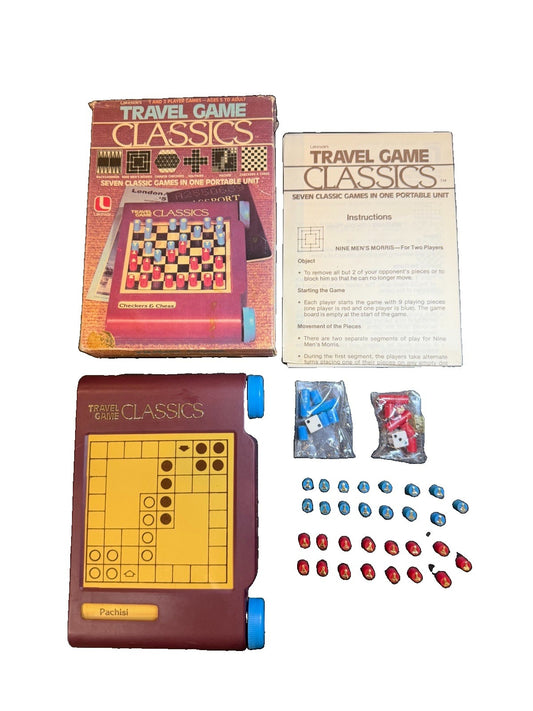 Vintage 1981 Lakeside Travel Game Classics 7 in 1 Portable Board Game Complete