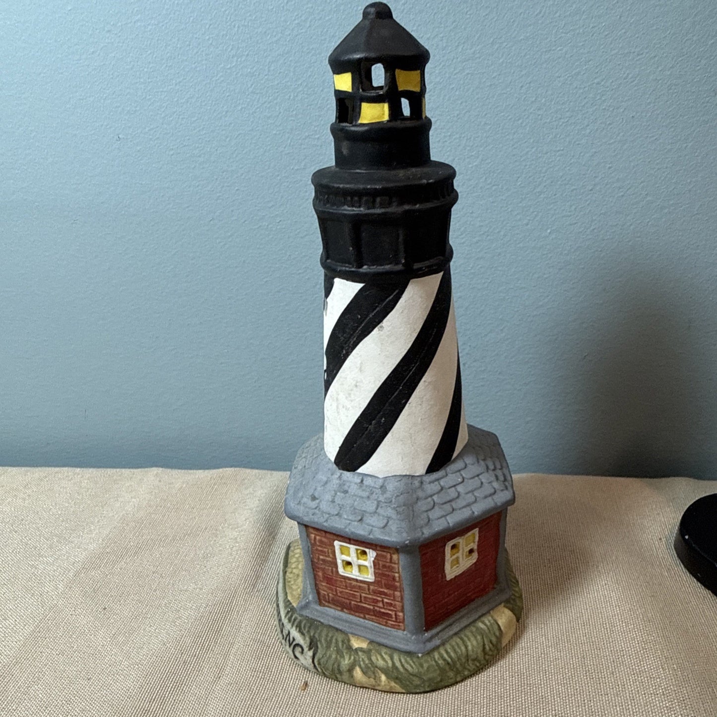 Vintage Lighthouse Figurines Lot 2 Coastal Nautical Maritime Display Statues 7"