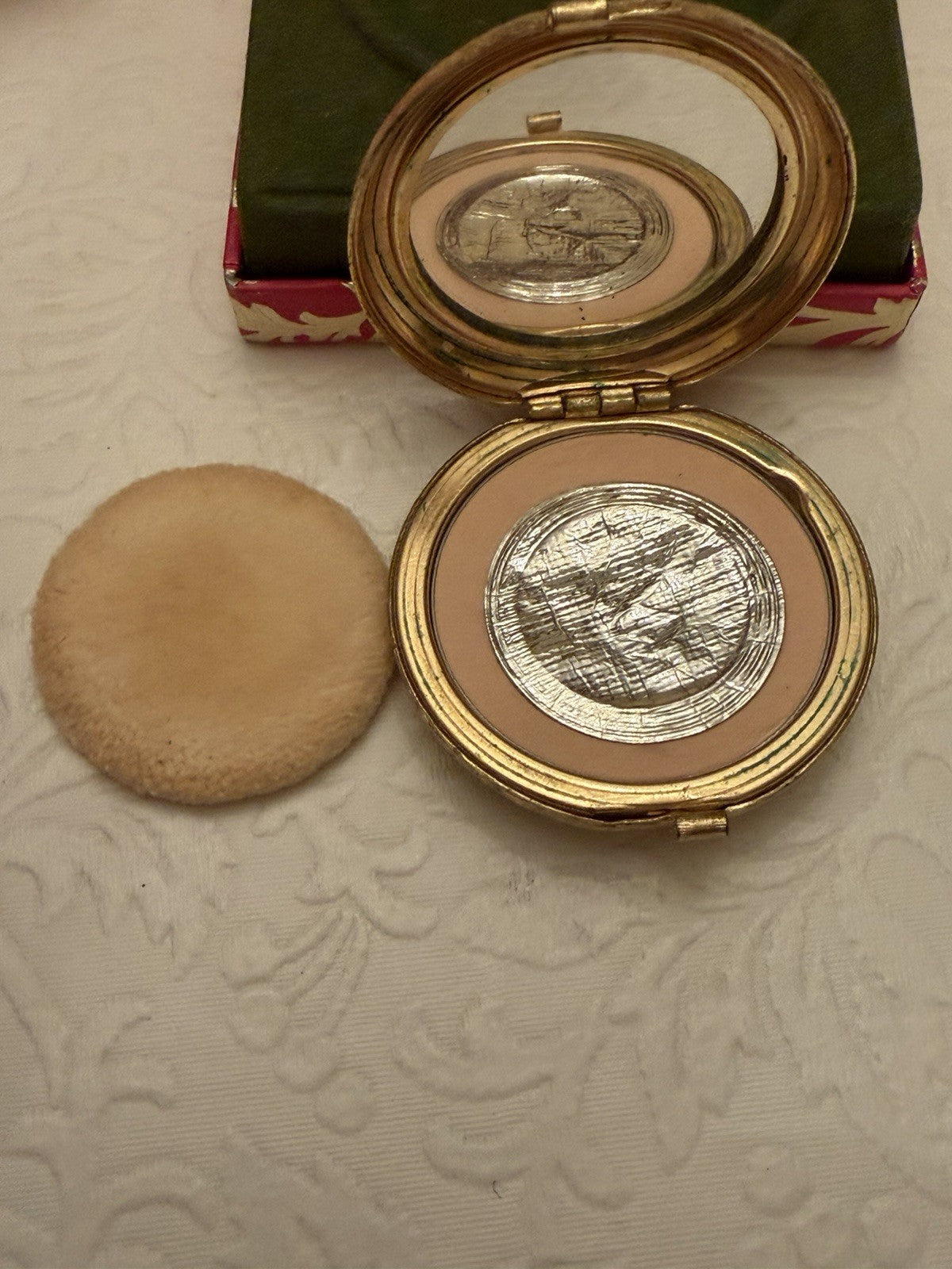 Vintage Revlon Tres Petite Compact Paisley Translucent No 1 Face Powder Makeup