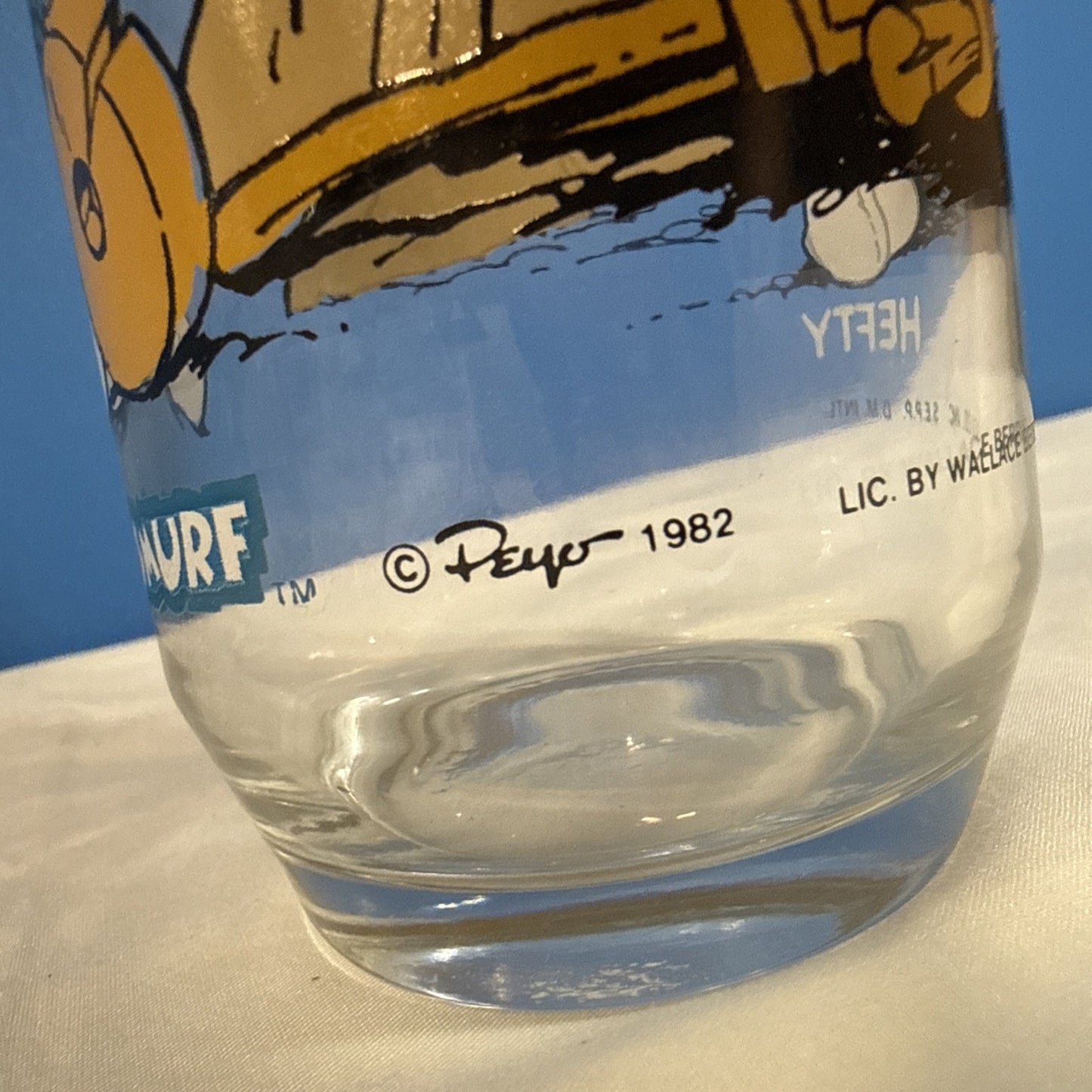 Vintage 1982 Smurfs Peyo Drinking Glasses Set of 5 Smurfette Papa Hefty Grouchy