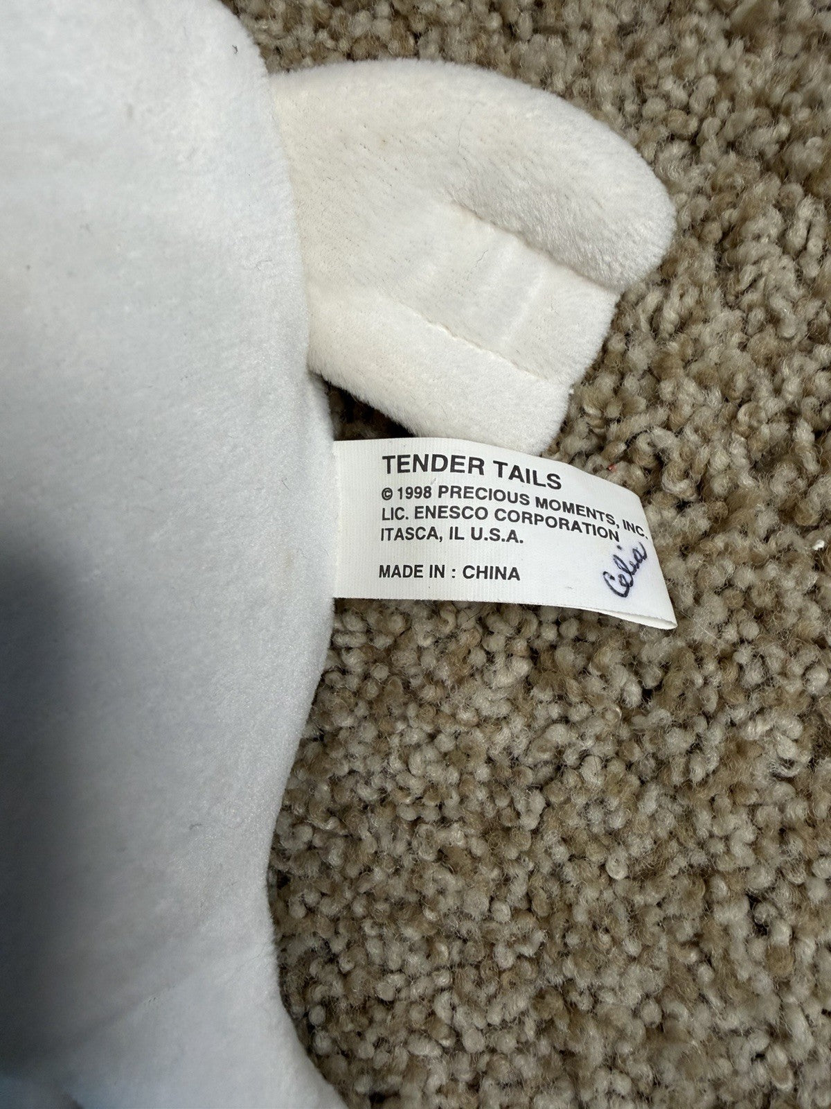 Precious Moments Tender Tails Cow Harp Seal Plush Bean Bag Animals Lot of 2