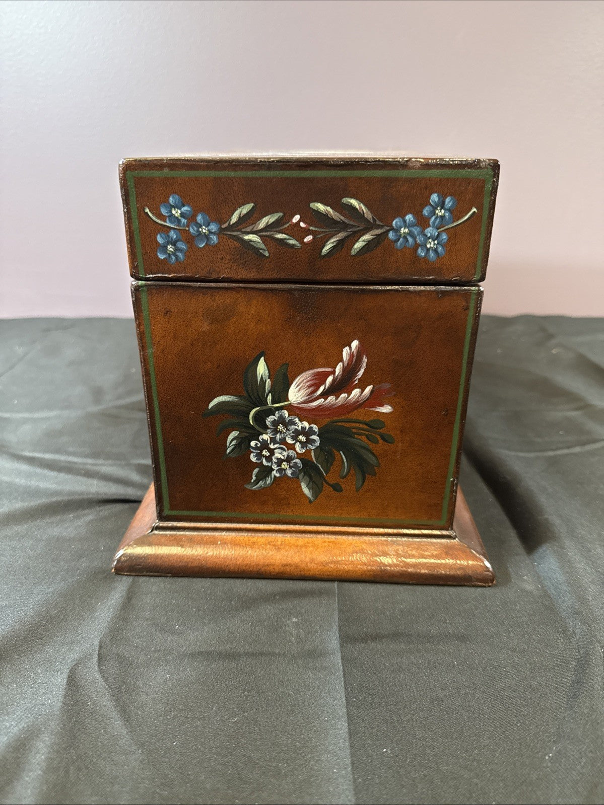Vintage 1994 Maitland Smith Hand Crafted Solid Wood Jewelry Box 15.5x8.24x6.5