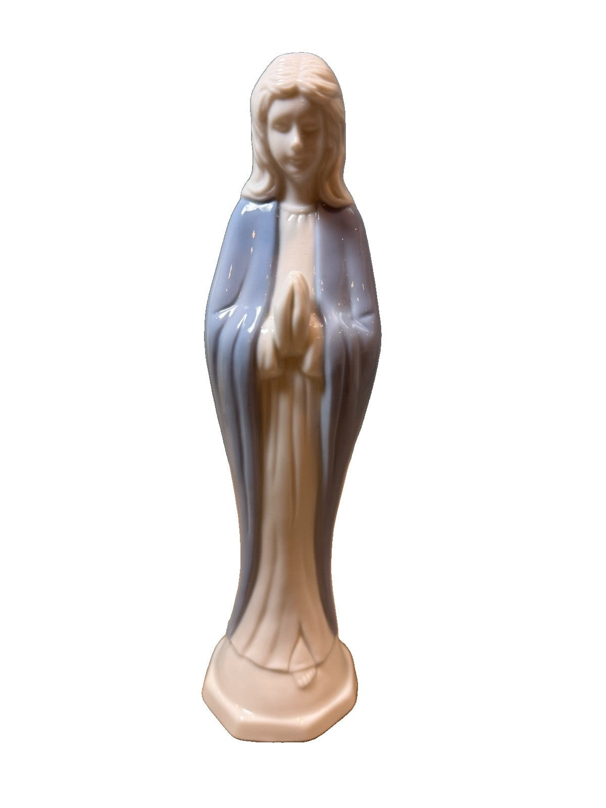 Vintage 1986 Lefton China Virgin Mary Figurine Hand Painted Statue 8"