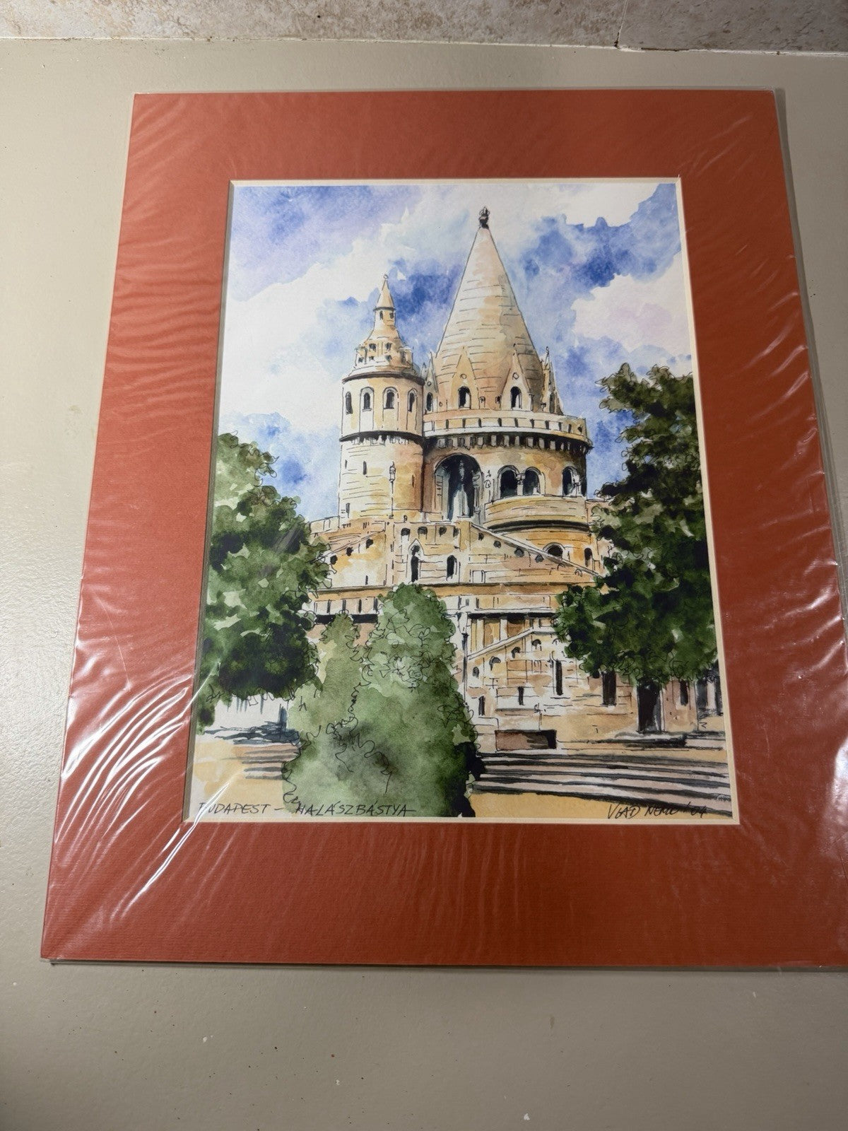 Vlad Nemo Signed Budapest Fishermans Bastion Watercolor Print NIB Hungary Art