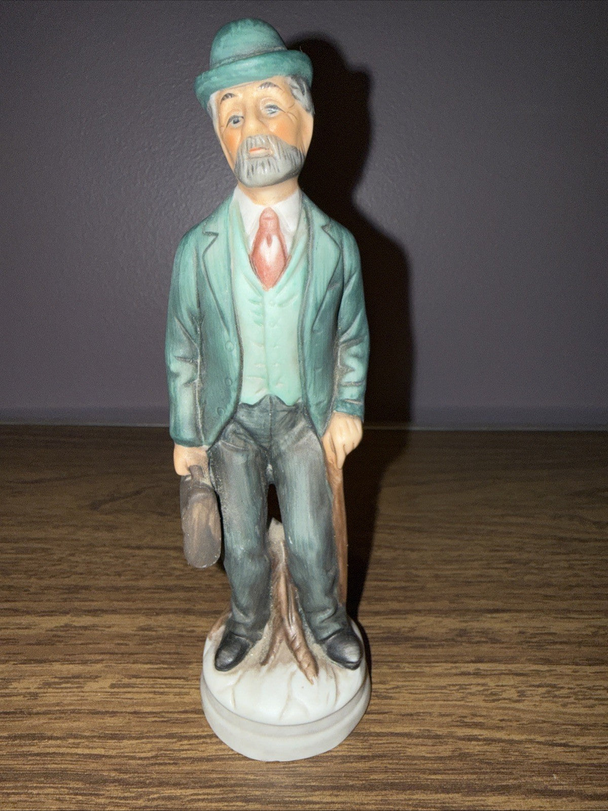 Vintage Frankel Ceramic Figurines Old Couple Hand Painted Pair Woman Man 7"