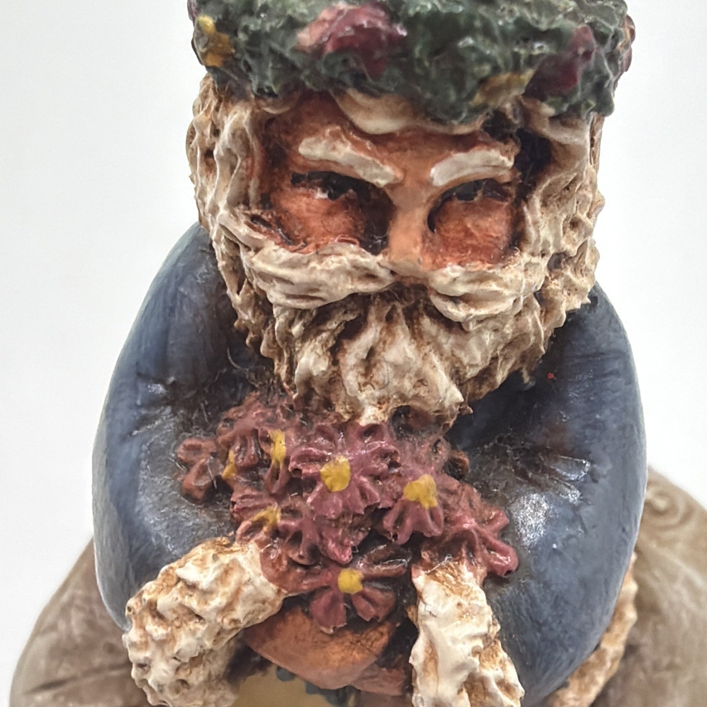 Vintage Hand Carved Wooden Santa Signed 1990 Old World Painted