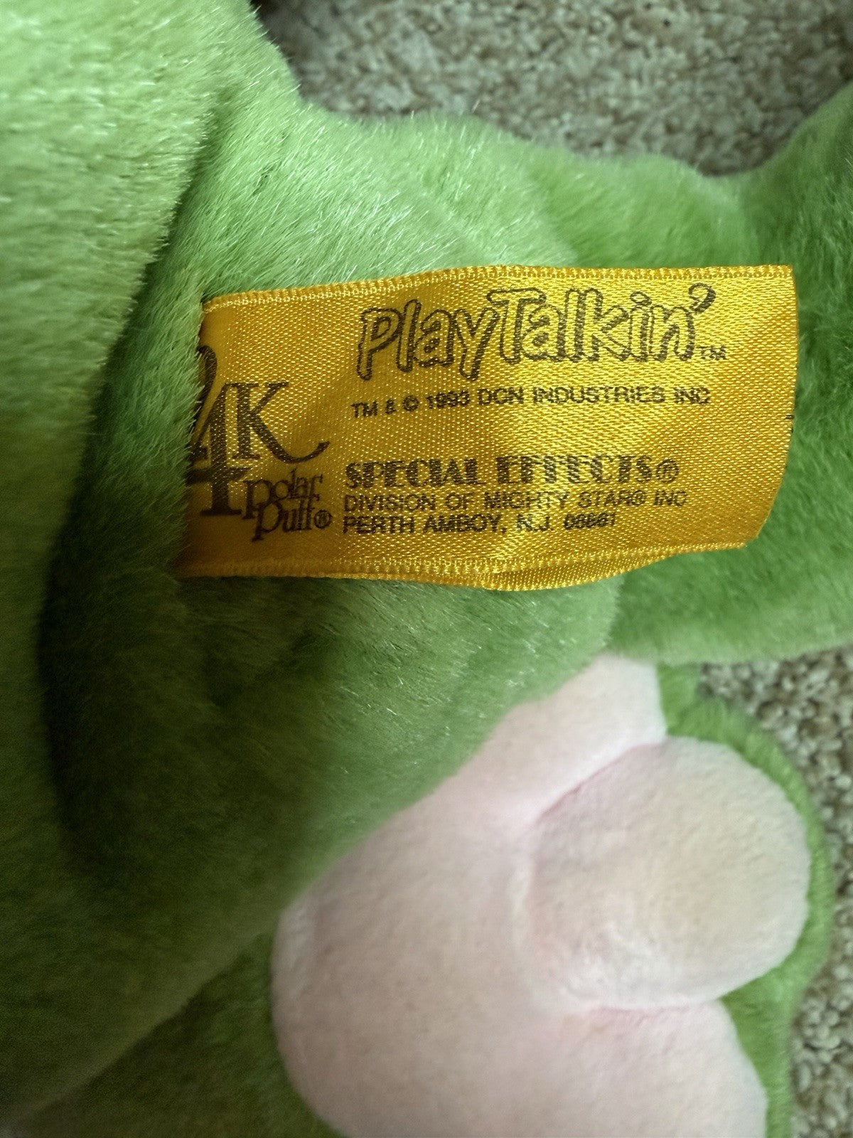 Vintage 1993 PlayTalkin Fritz Frog Plush Mighty Star Talking Character Toy