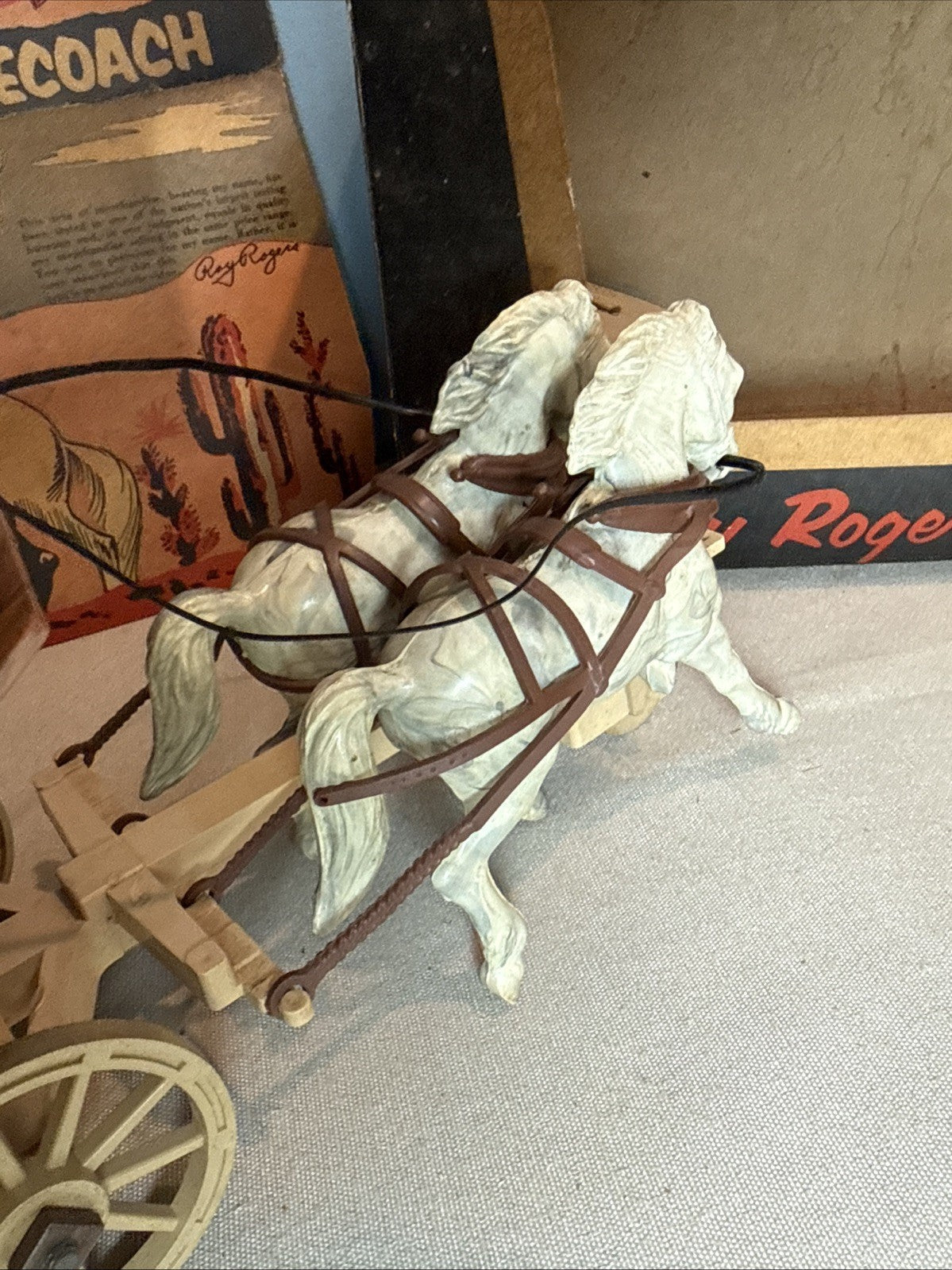 Vintage 1955 Roy Rogers Fix It Stagecoach Ideal Toy Original Box Incomplete set