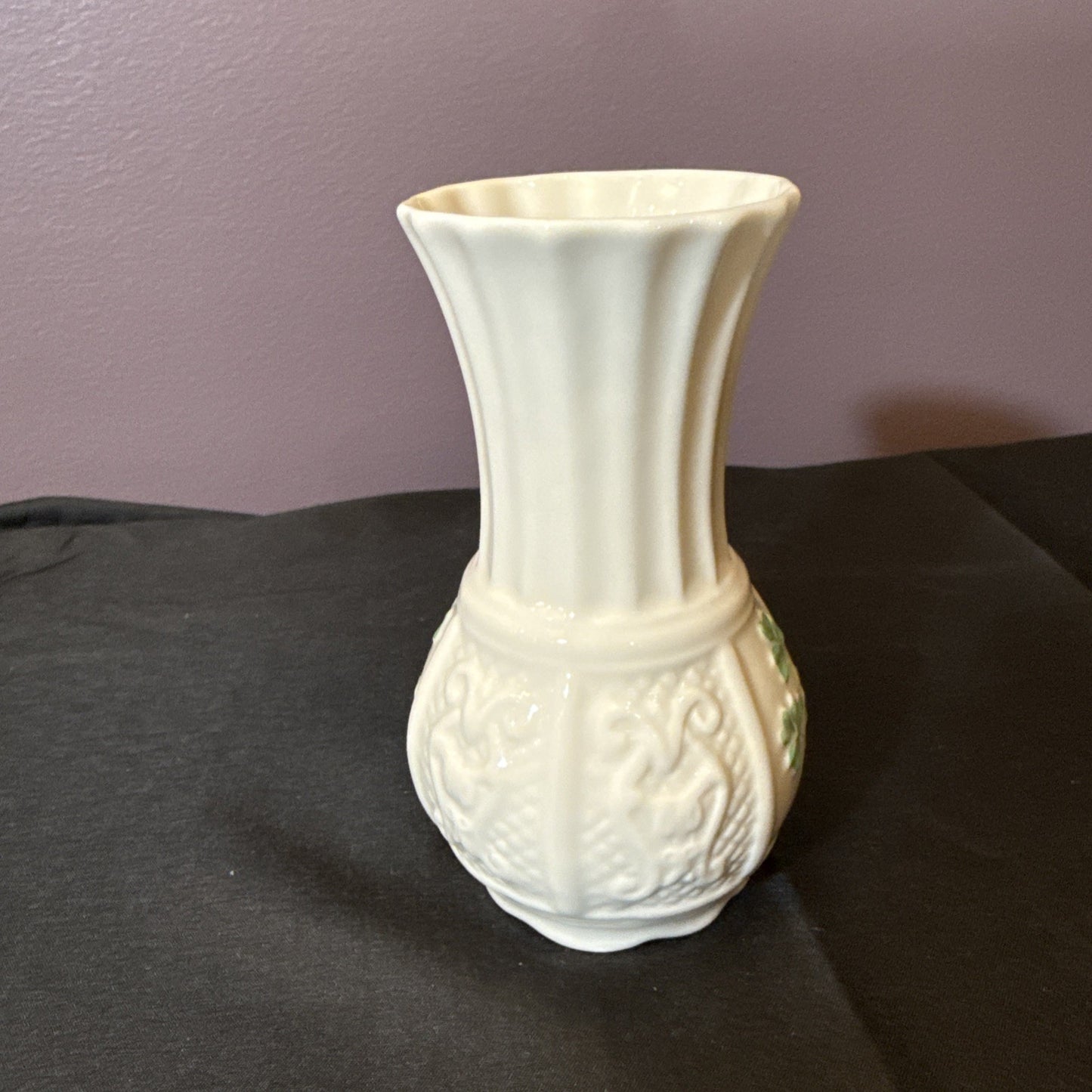 Belleek Nadine Vase Fine Parian China Floral Irish Porcelain