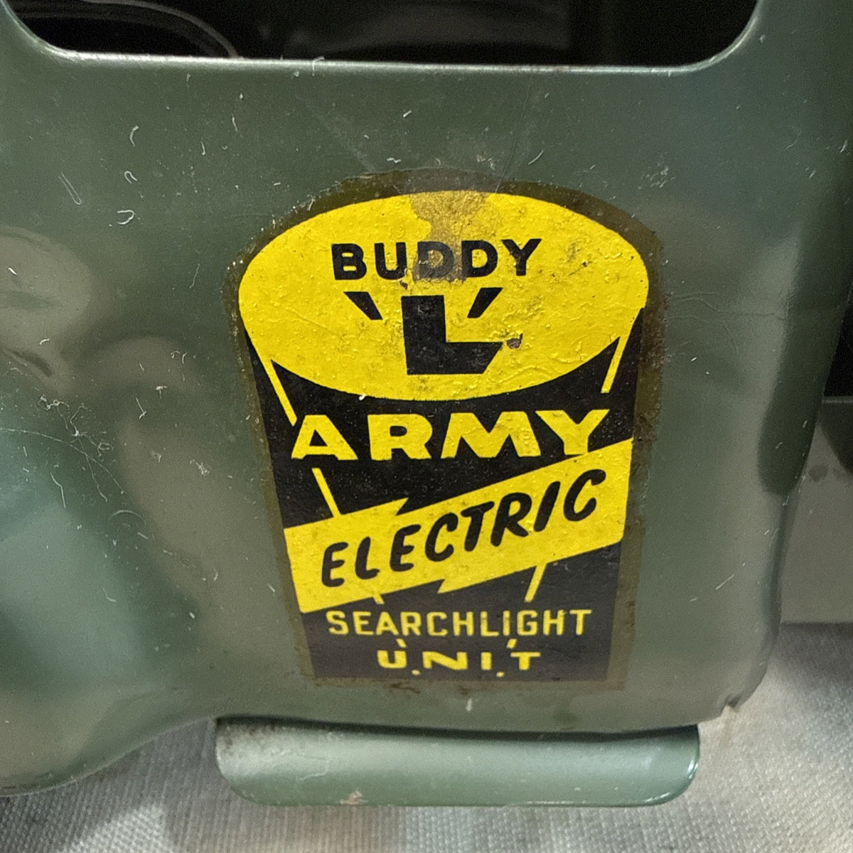 Vintage Buddy L Army Searchlight Repair Unit Pressed Steel Military Truck 1950s