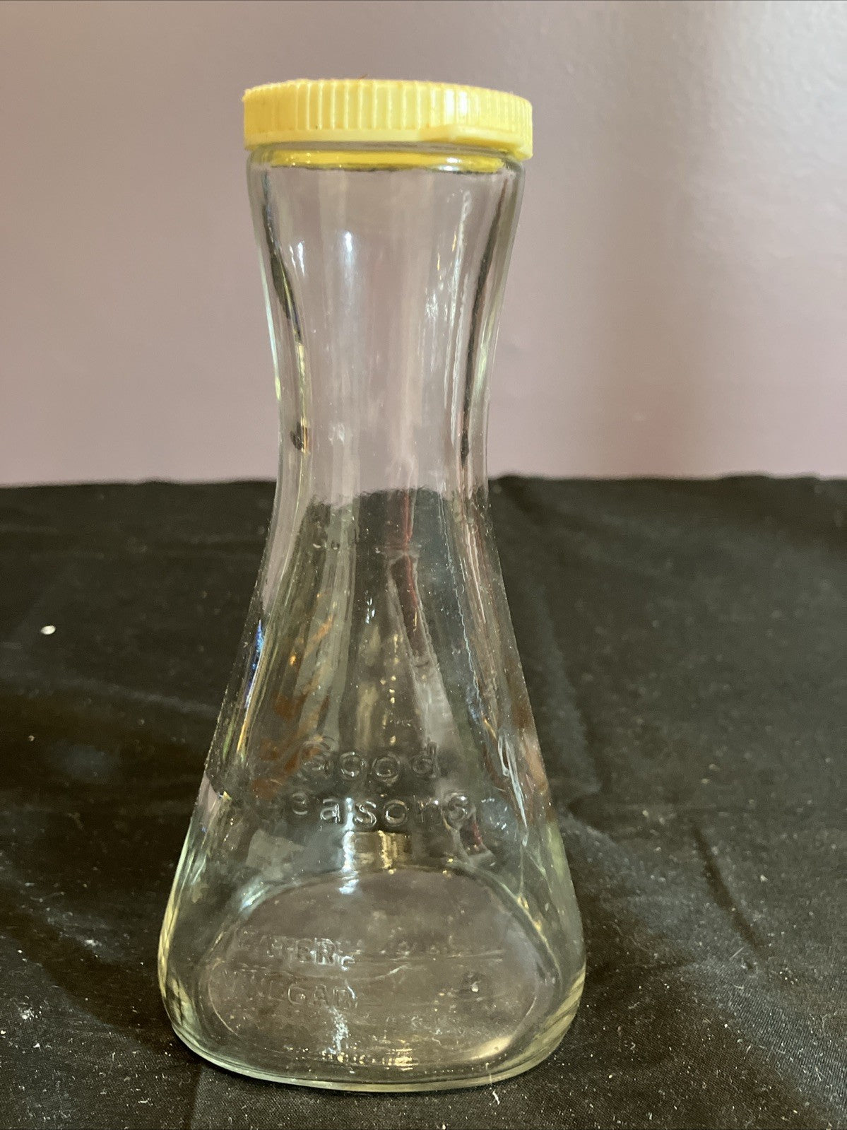 Vintage Good Seasons Glass Cruet Gold Leaf Oil Vinegar Bottle