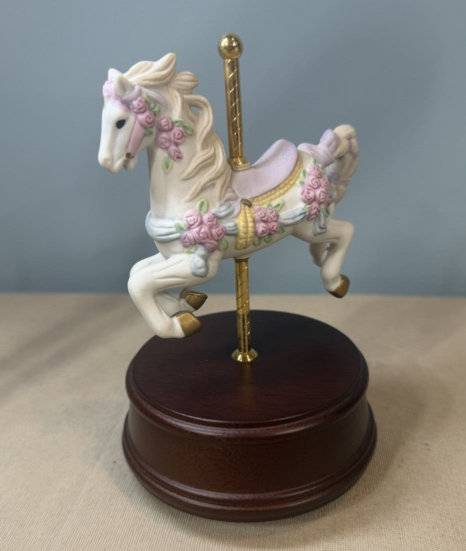 Vintage San Francisco Music Box Carousel Horse Somewhere Out There Porcelain VTG
