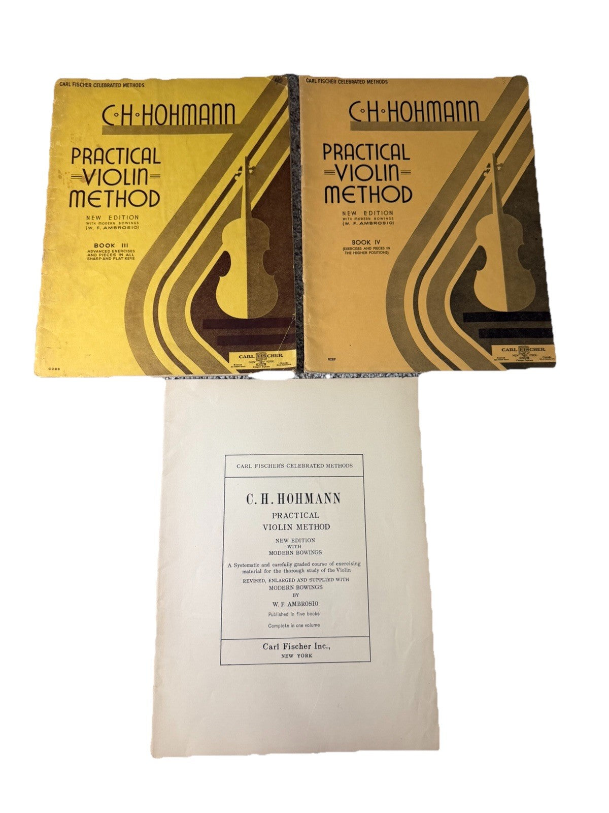 Vintage C H Hohmann Practical Violin Method Books Carl Fischer Publishing