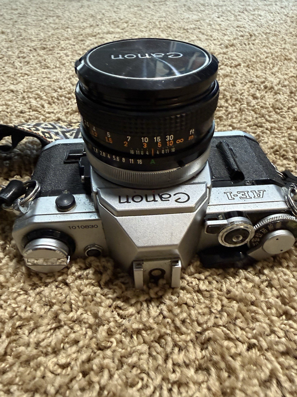 Canon AE-1 Program 35mm Film Camera Kit 50mm Lens Working with vintage case