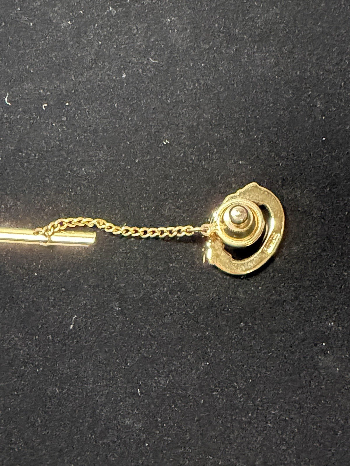 Vintage Sol Co Claddagh Tie Tac Lapel Pin Gold Tone Chain Bar Irish Jewelry Gift