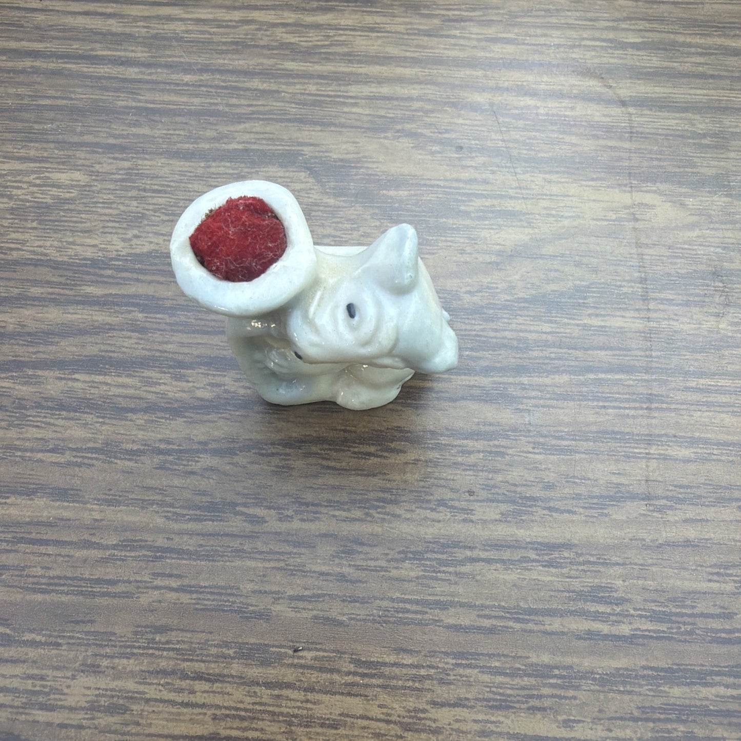 Vintage Scottie Terrier Pin Cushion Horn Bugle Japan Porcelain Dog