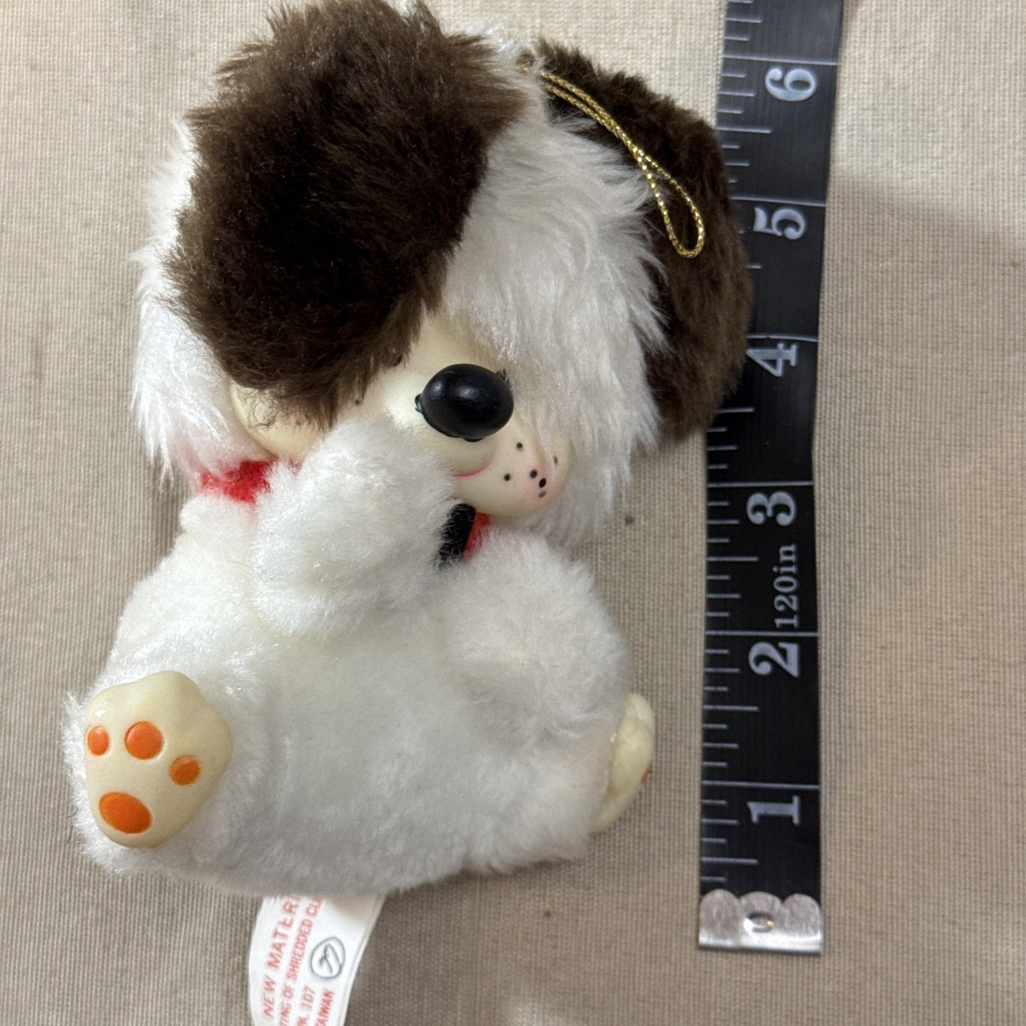 Vintage Fun World Patrice Plush Dog Rubber Face Paws Ornament Japan