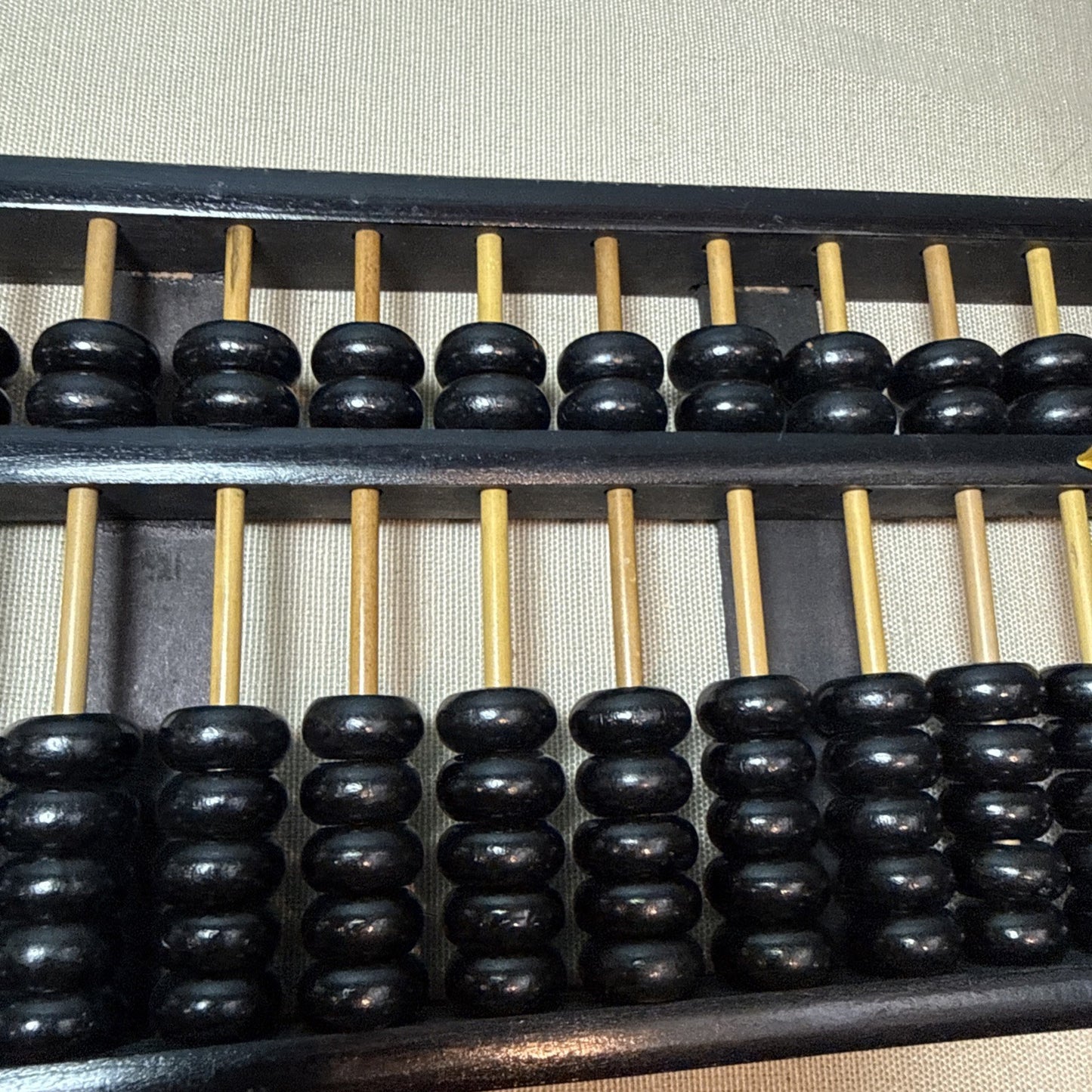Vintage Lotus Flower Chinese Wooden Abacus 13 Row 91 Bead Counting Frame