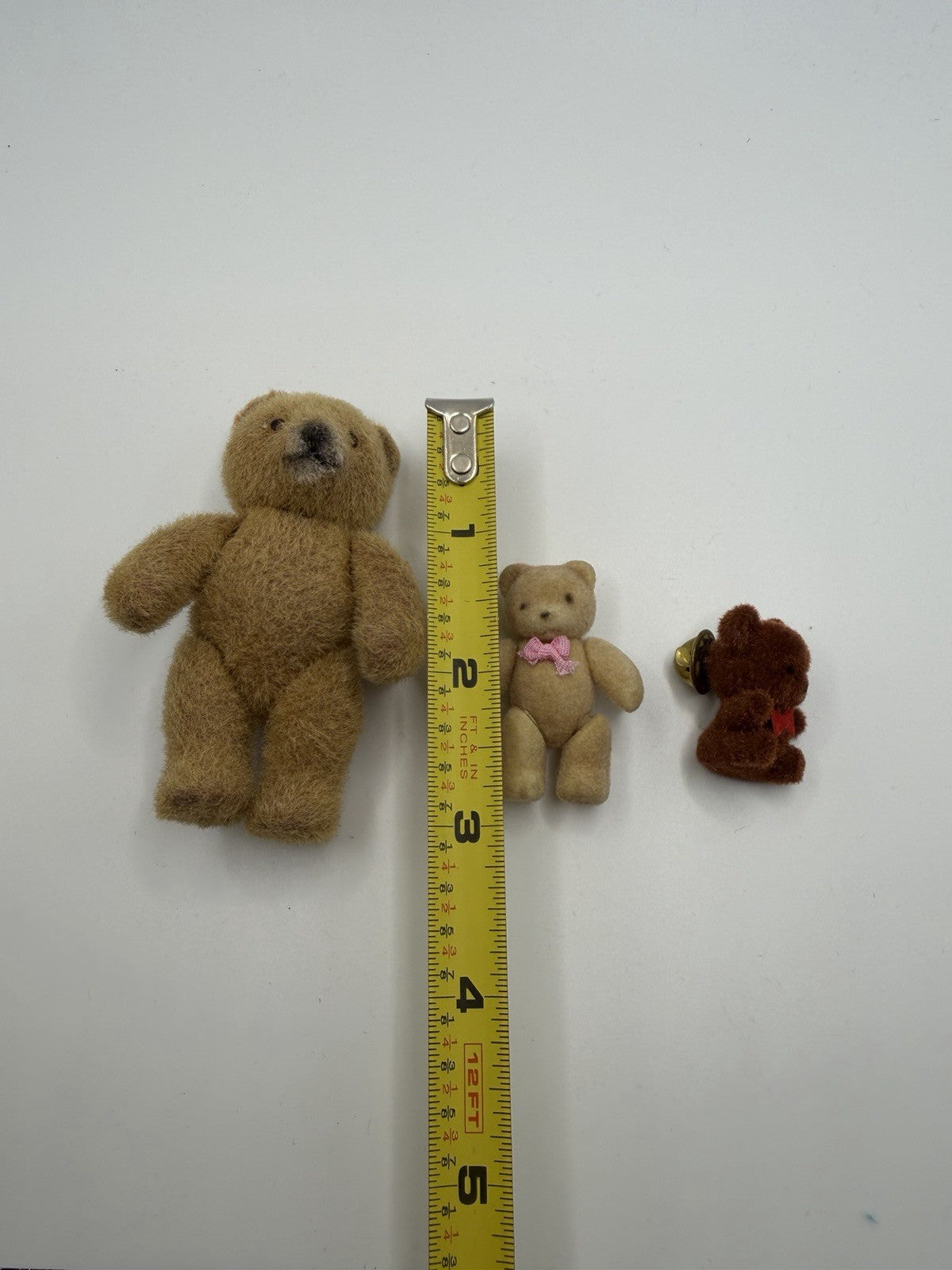 Vintage Teddy N Me Flocked Miniature Teddy Bears Figurines Collectible Toy Lot