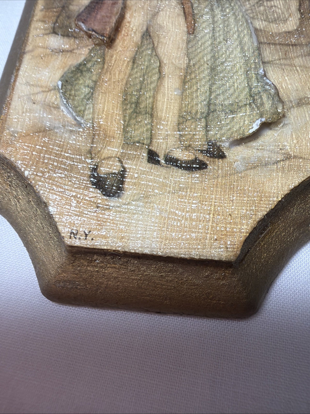 Vintage Anton Pieck Wooden Plaques 3D Decoupage Set New York