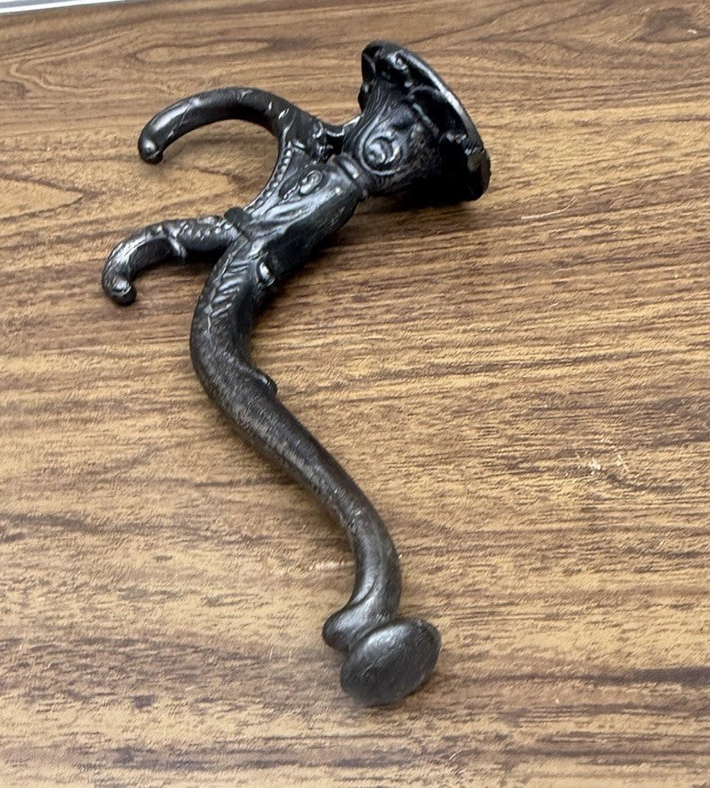 Vintage Victorian Cast Iron Triple Hook Hall Tree Coat Hat Hook