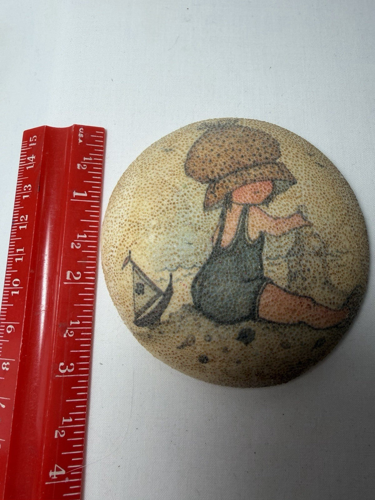 Vintage Holly Hobbie Chalkware Wall Plaque Decoupage Beach Design