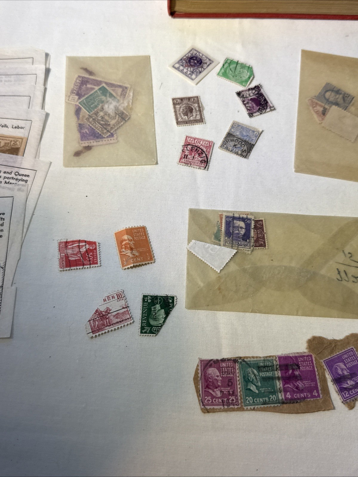 Modern Postage Stamp Album US World Stamps 1940s Collection Plus Loose Stamps