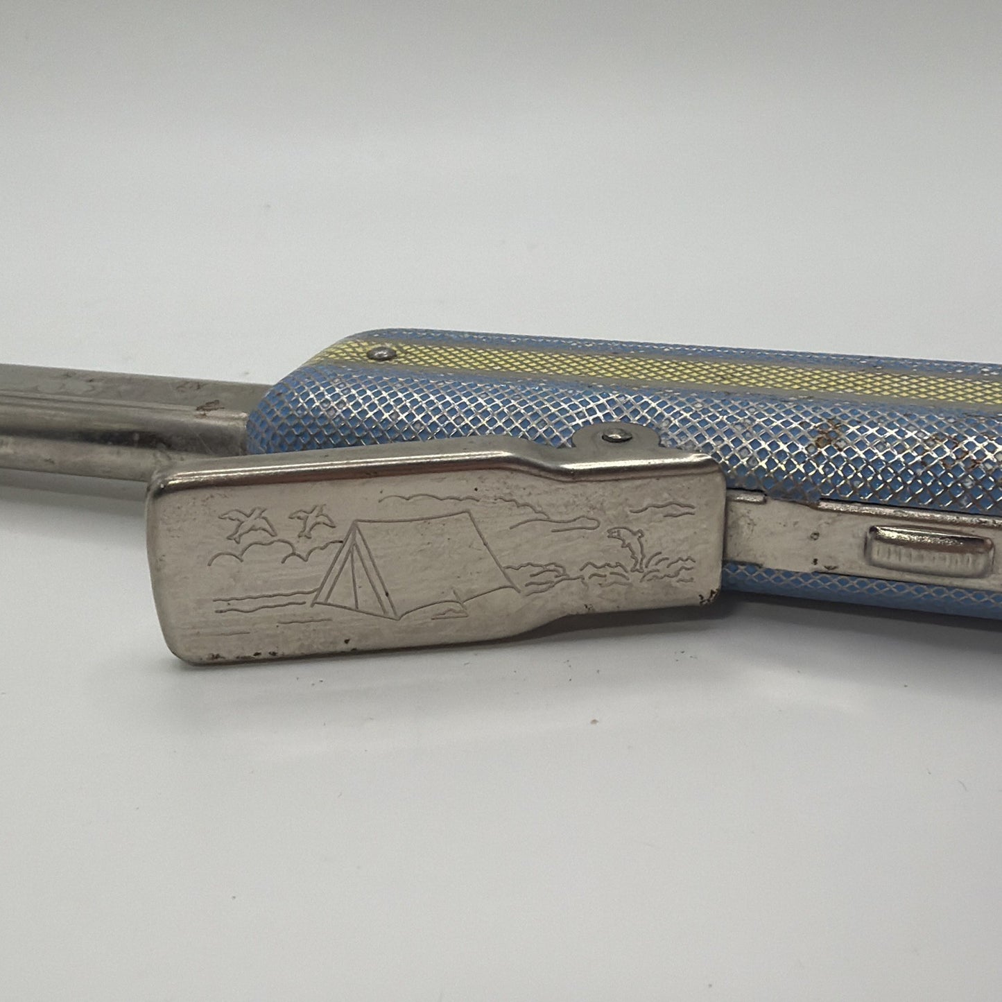 Vintage IMCO Flint Striker Sparker Stove Lighter Austria Blue Metal
