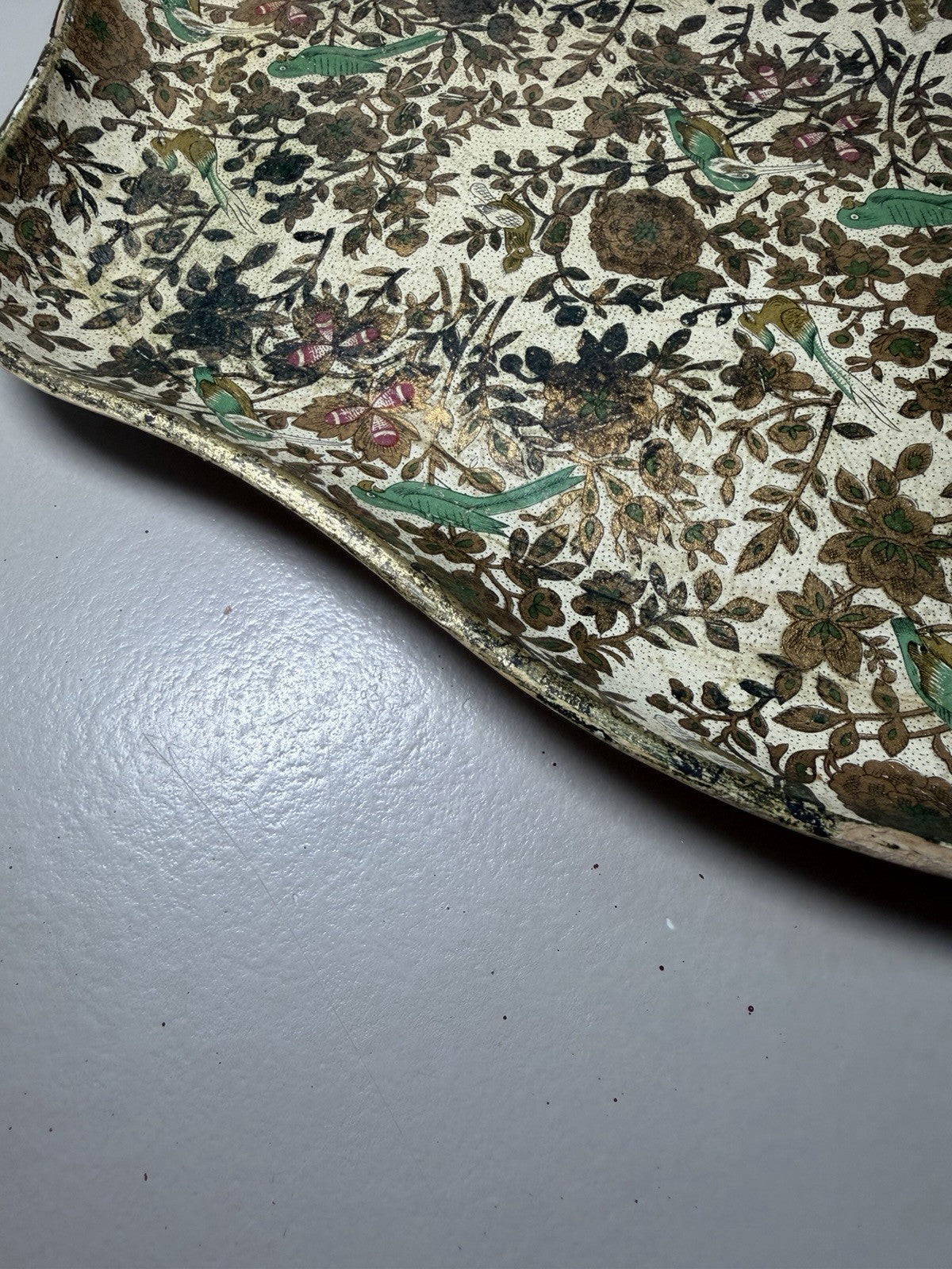 Vintage 1960s Alfred Knobler Paper Mache Cocktail Serving Tray Floral 14 x 12