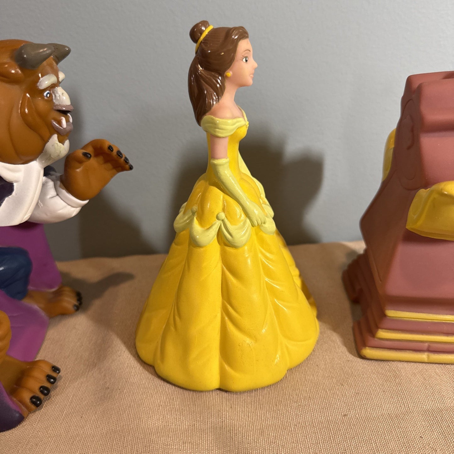 1992 Pizza Hut Beauty And The Beast Hand Puppets Disney Lot Of 4 Vintage