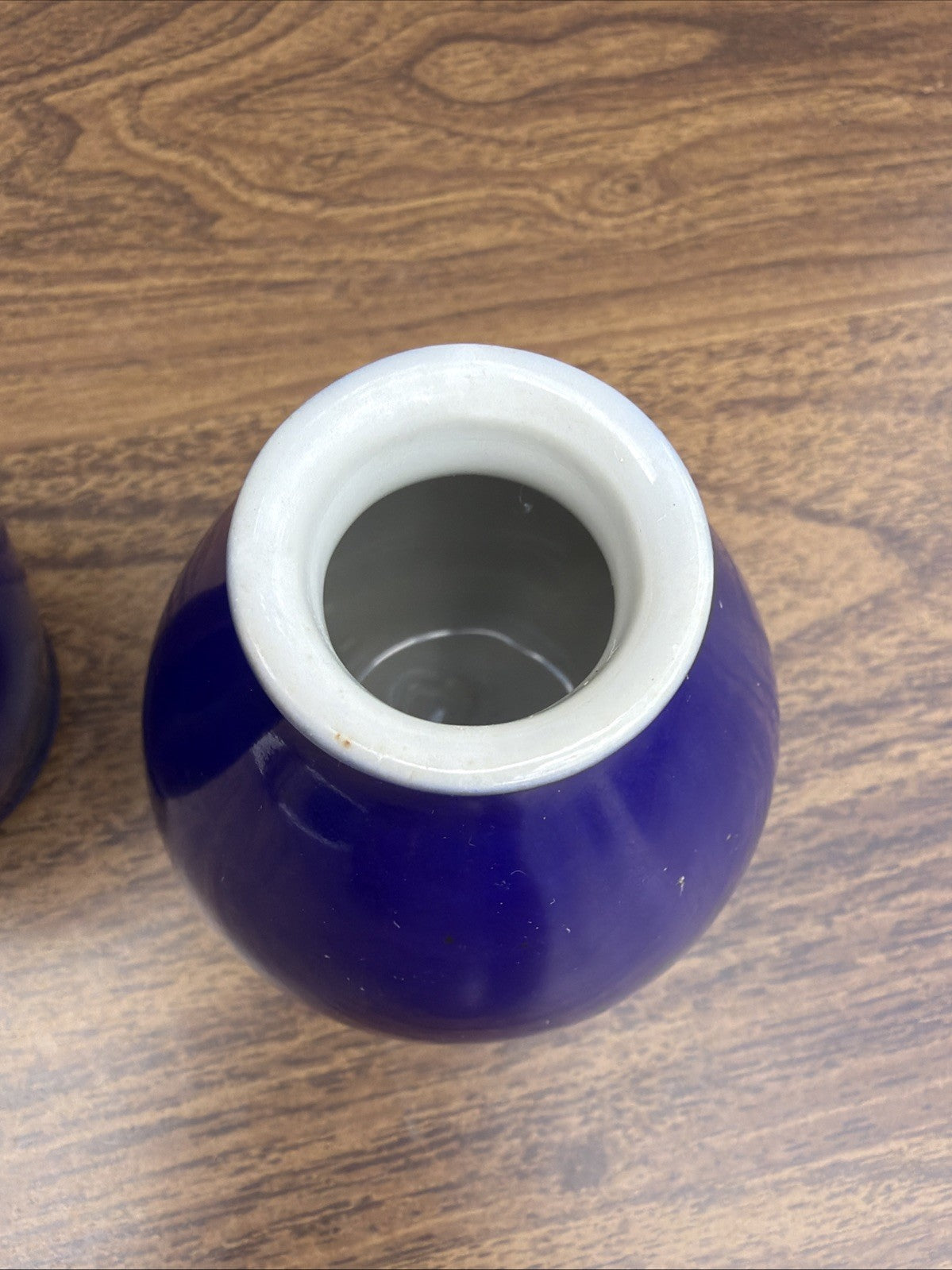 Cobalt Blue Glass Vases Small Set Decorative Glossy Finish 2.5" 5"