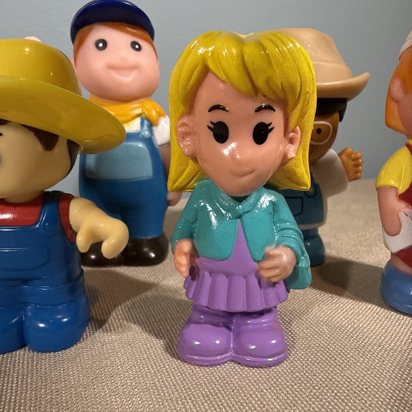 Lot Of 12 Vintage Vinyl Characters Little People Happy Land Boley Mega Bloks