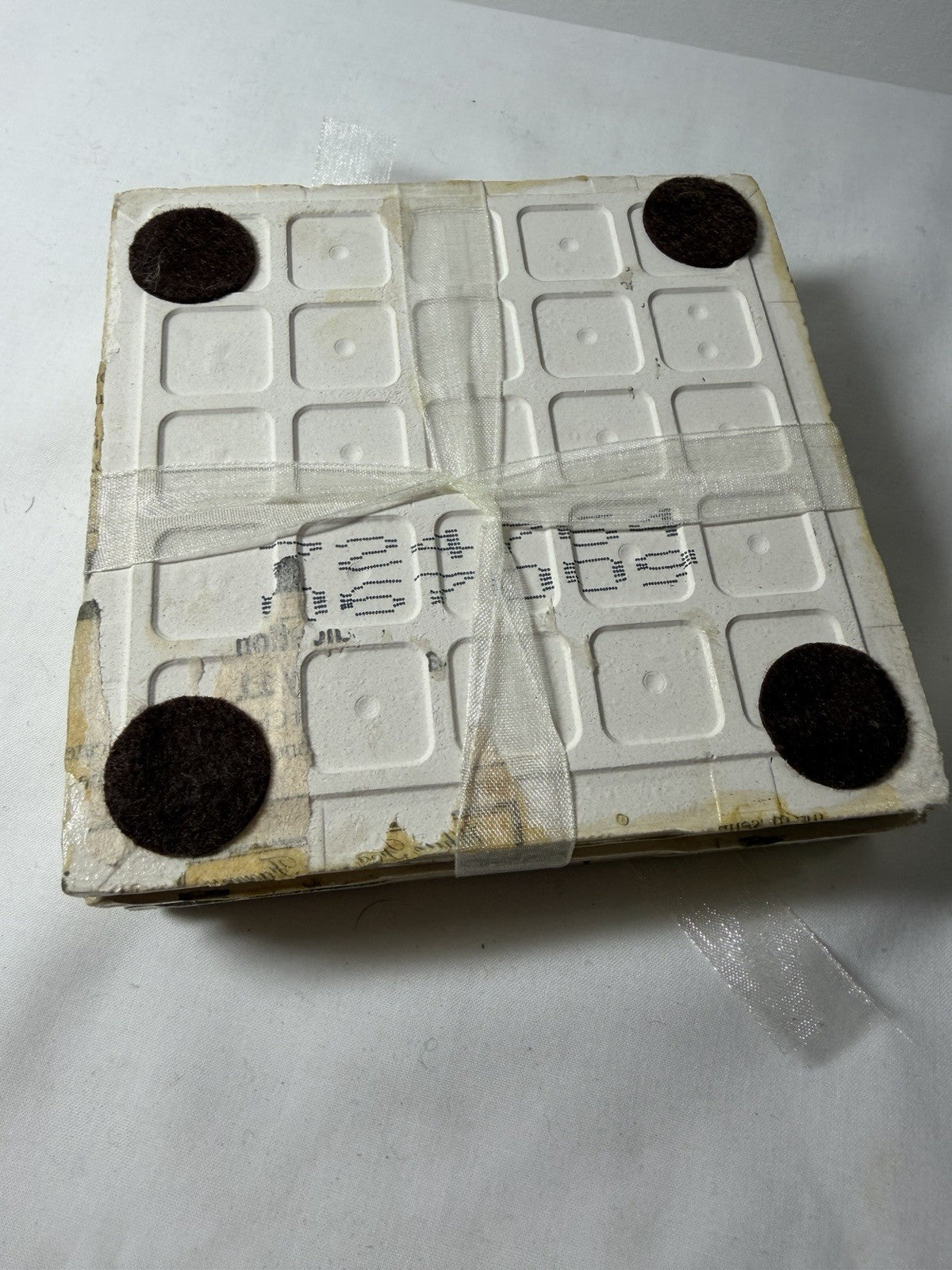 Patricia Spratt Green Gold Diamond Ceramic Coasters Set of 4
