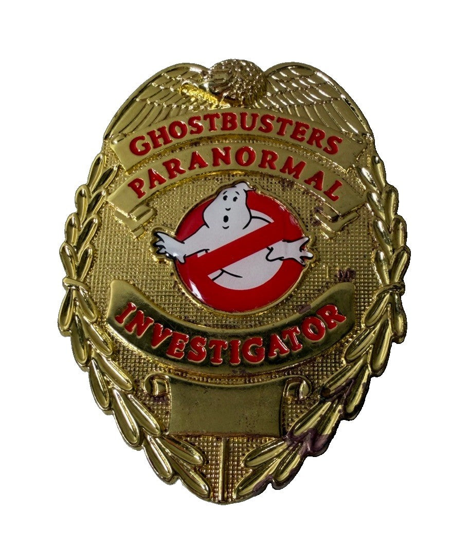 Ghostbusters Paranormal Investigator Gold Badge Pin Costume Prop Cosplay