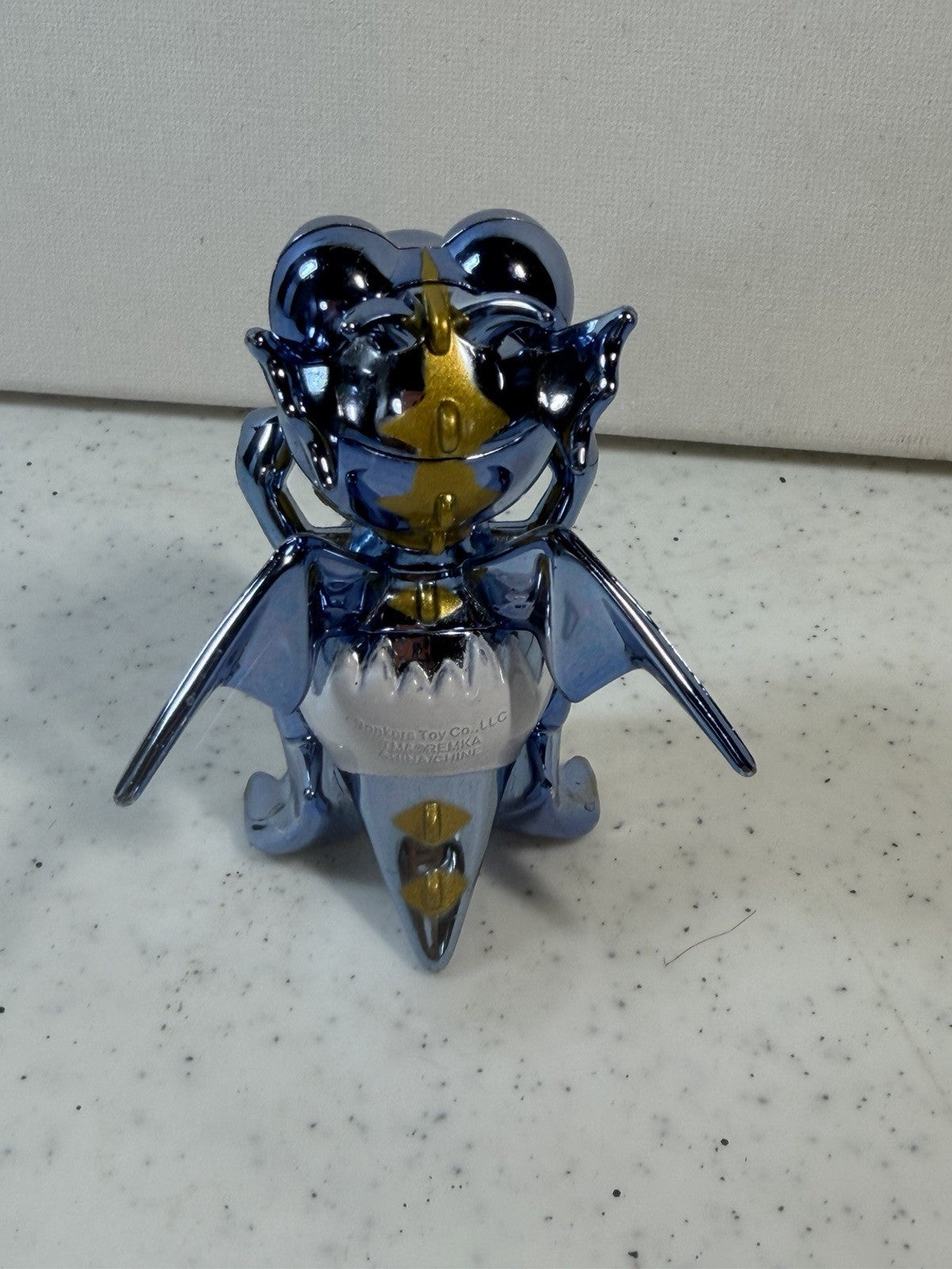 Ryan's World Shelldon Baby Dragon Metallic Chrome Figure Blue Gold