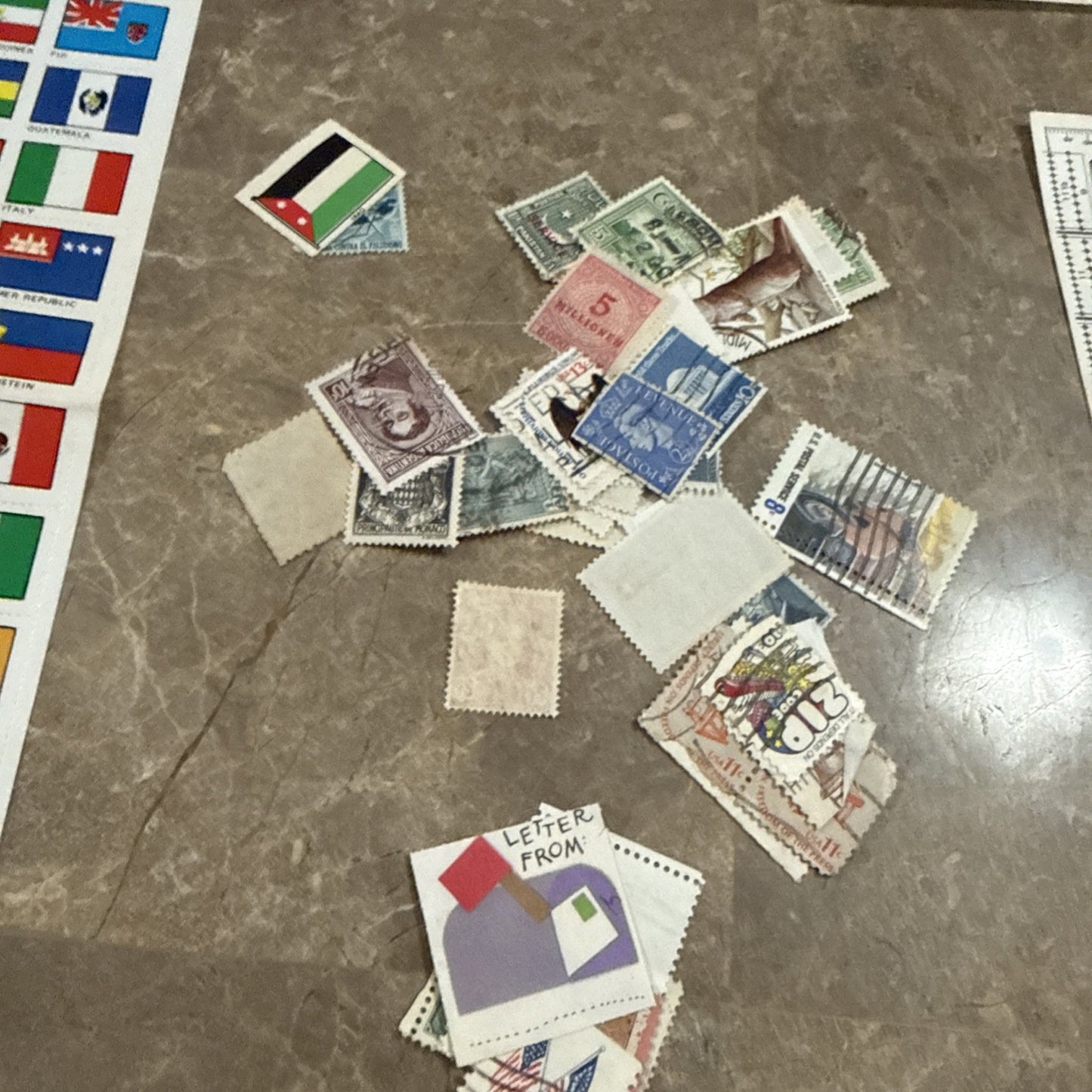 1952 Stamps and Flags of the World Stamp Book Extra Stamps Lot