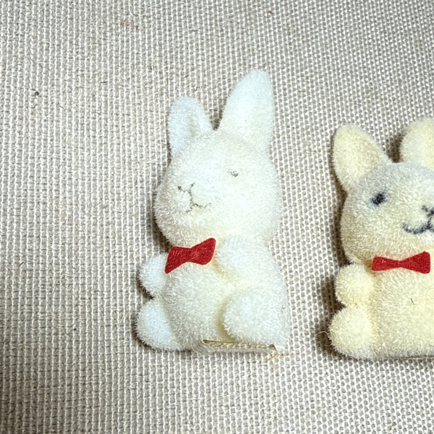 Vintage Miniature Flocked Animal Figurine Lot of 12 Bears Bunnies Fuzzy Figures