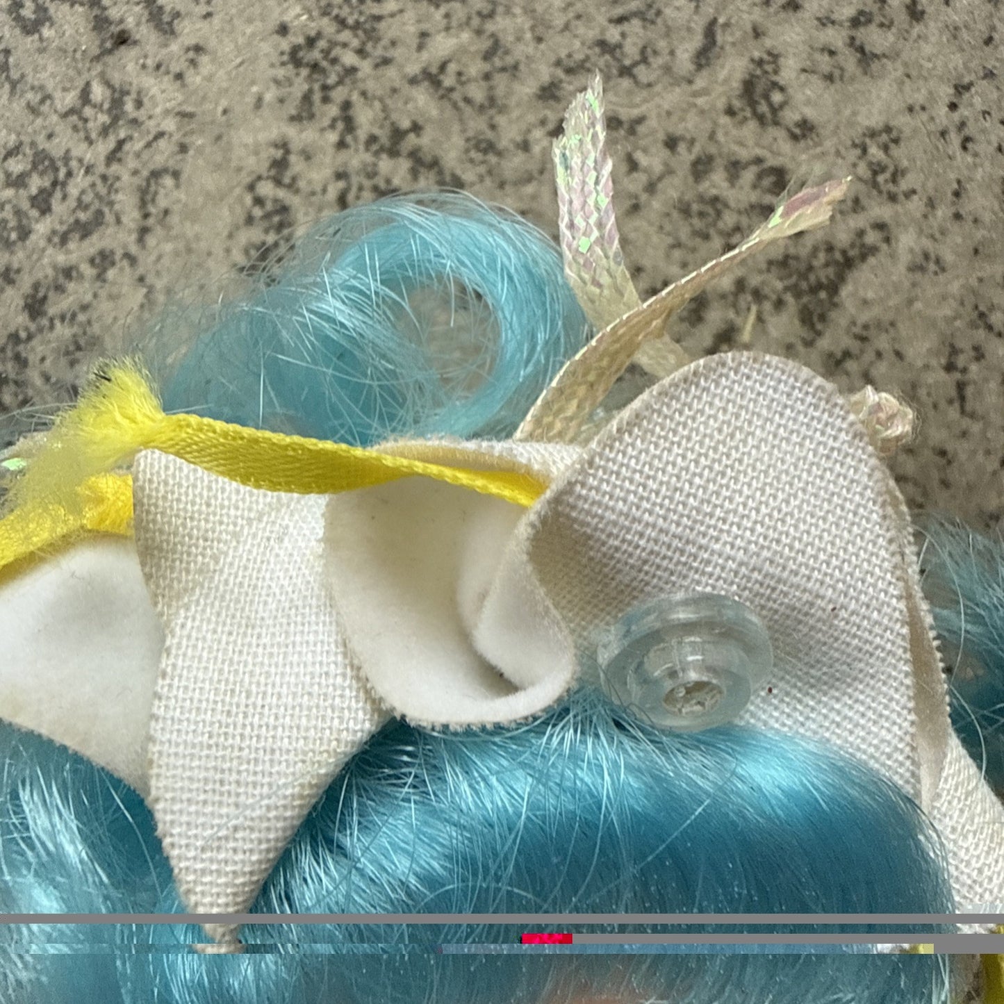 Vintage 1984 Kenner Rose Petal Place Lily Fair Doll Blue Hair - 7" Very Nice!