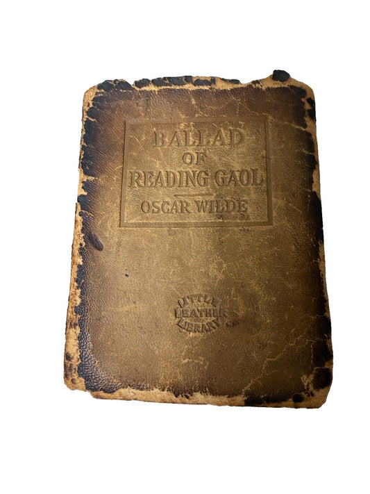 Antique Oscar Wilde Ballad Reading Gaol Little Leather Library Mini Book Leather