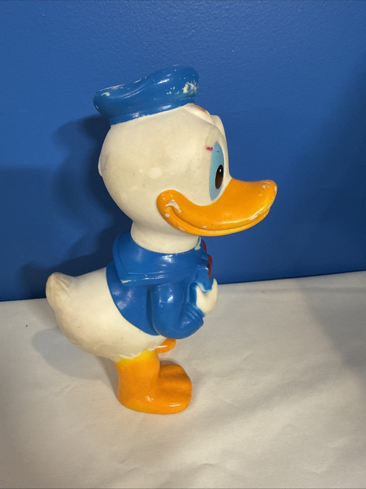Vintage Walt Disney Donald Duck Vinyl Squeaker Toy Japan 8.5 Inch Figure