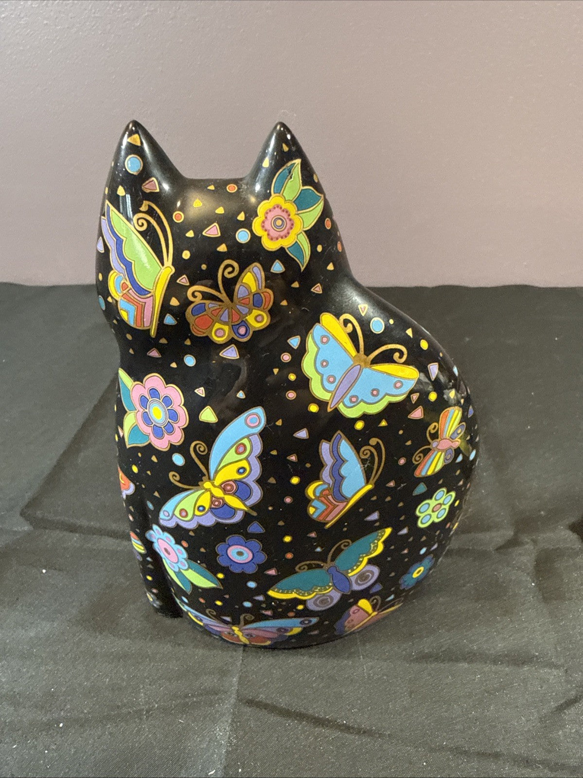Vintage Laurel Burch Feline Plate Figurine Candle Holder Lot of 3 items
